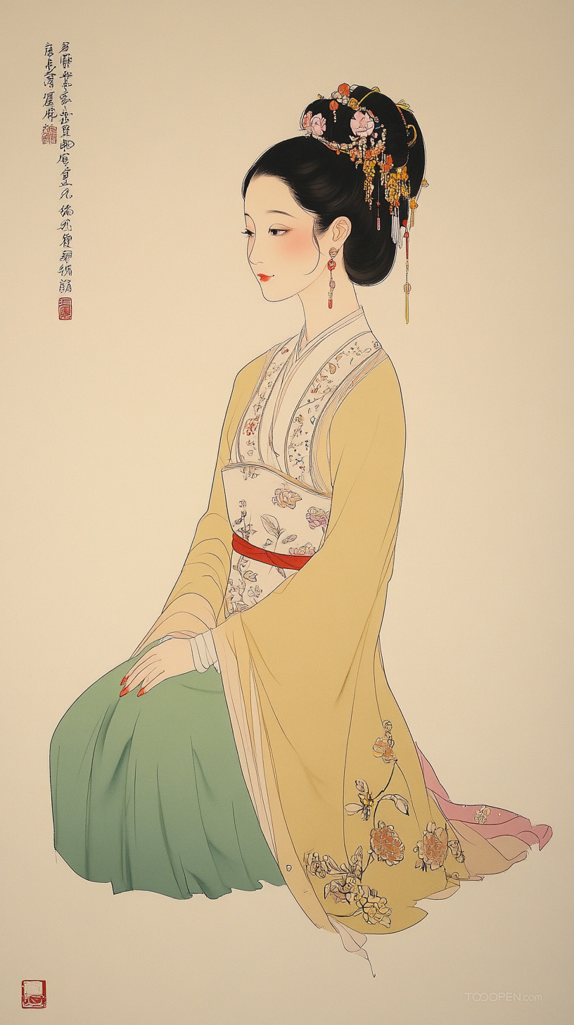 創(chuàng)意設計之國風美女插畫-04