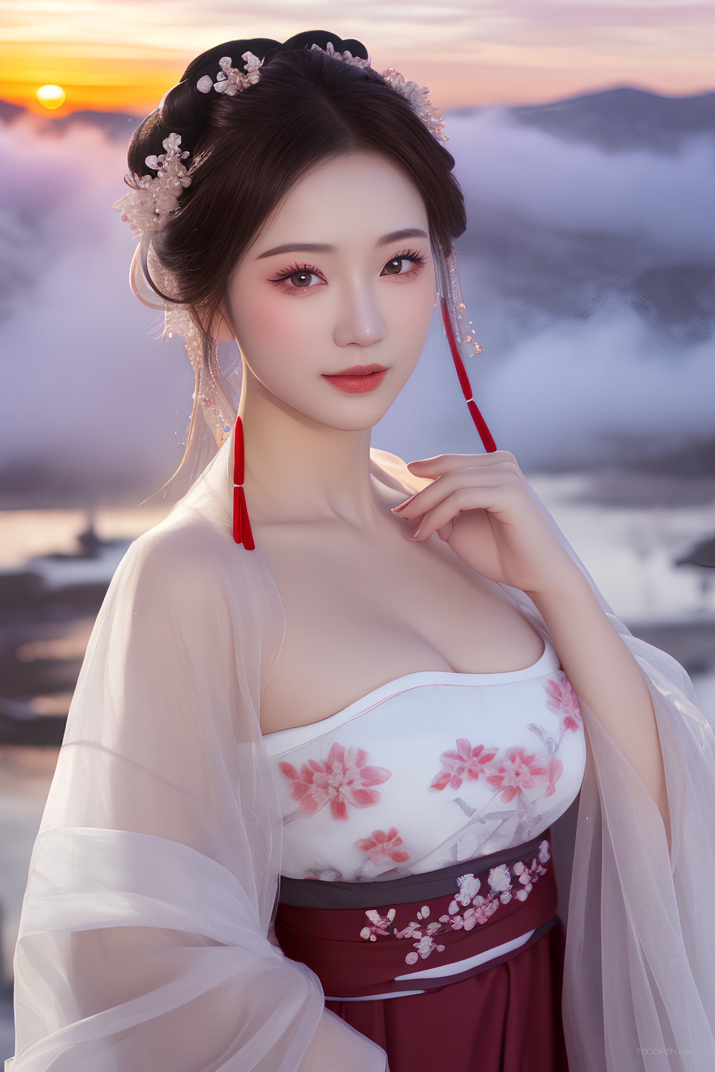 AI生成中國風漂亮美女高清手機壁紙?zhí)讏D-02