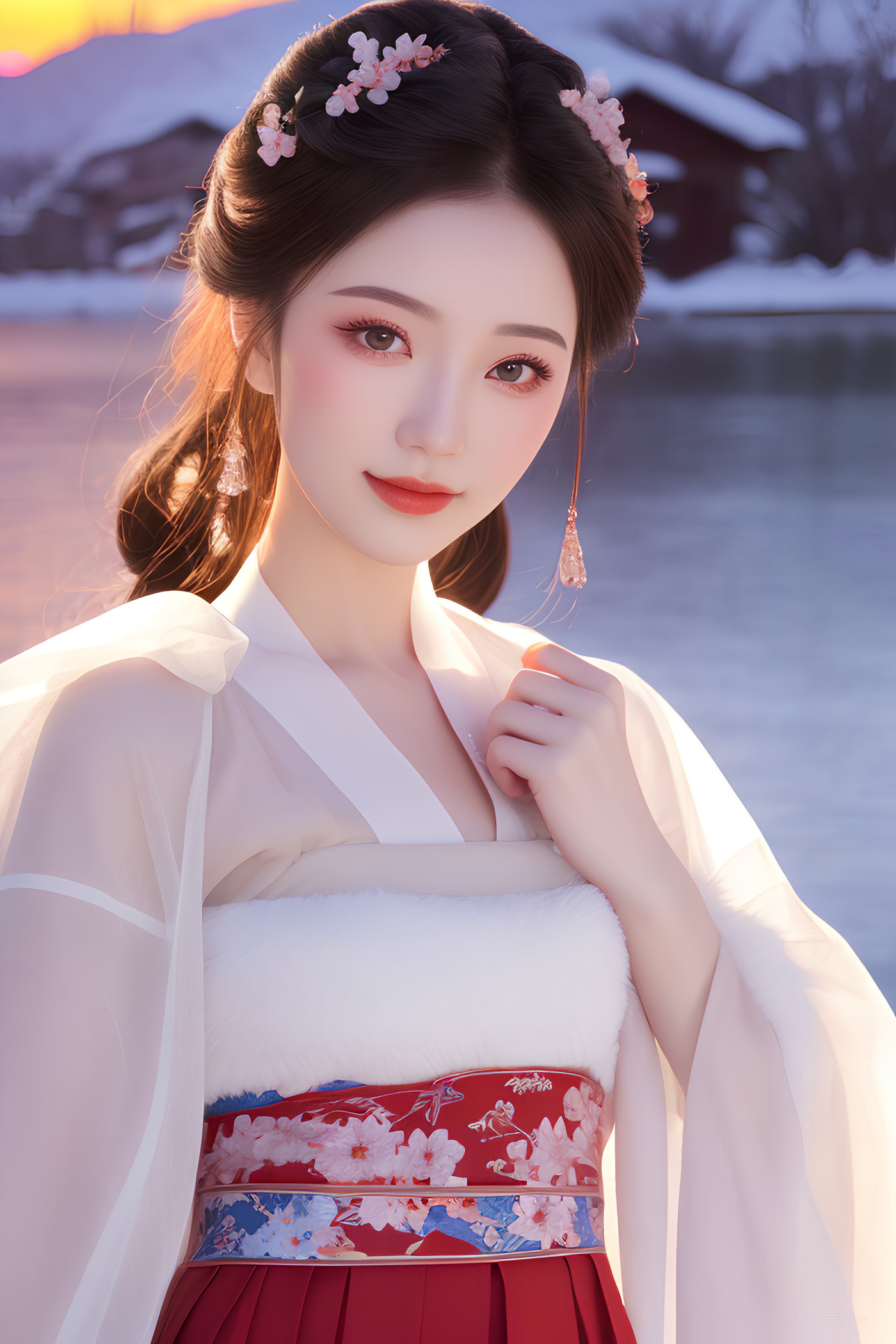 AI生成中國風漂亮美女高清手機壁紙?zhí)讏D-04