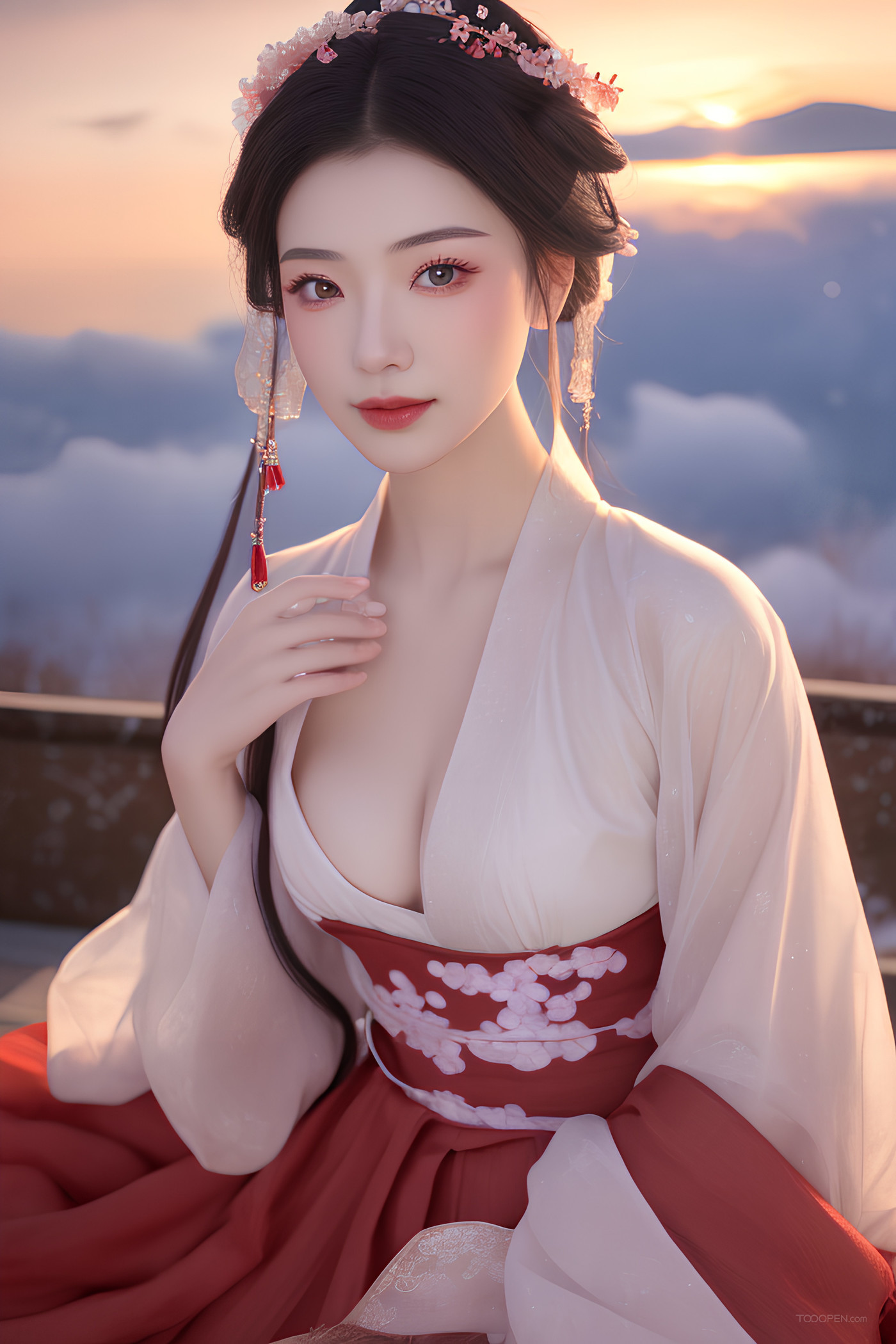 AI生成中國風漂亮美女高清手機壁紙?zhí)讏D-06