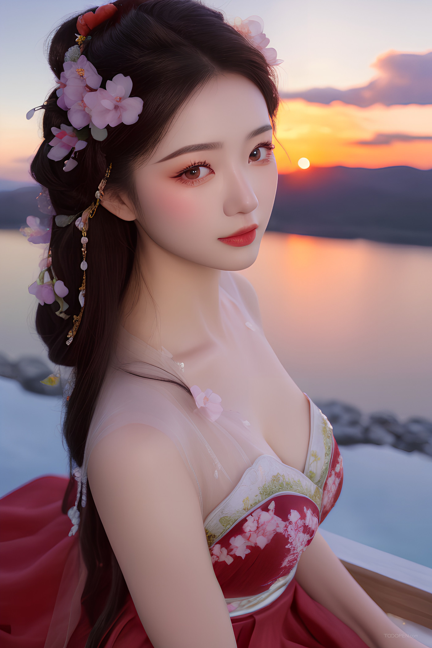 AI生成中國風漂亮美女高清手機壁紙?zhí)讏D-07