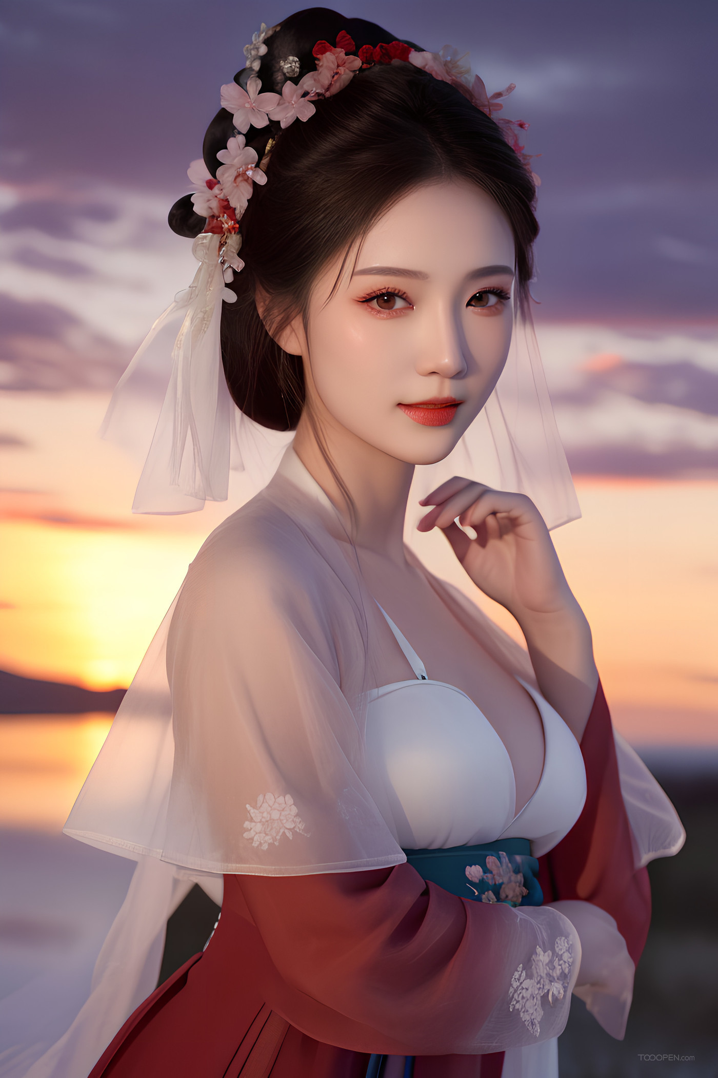 AI生成中國風漂亮美女高清手機壁紙?zhí)讏D-08