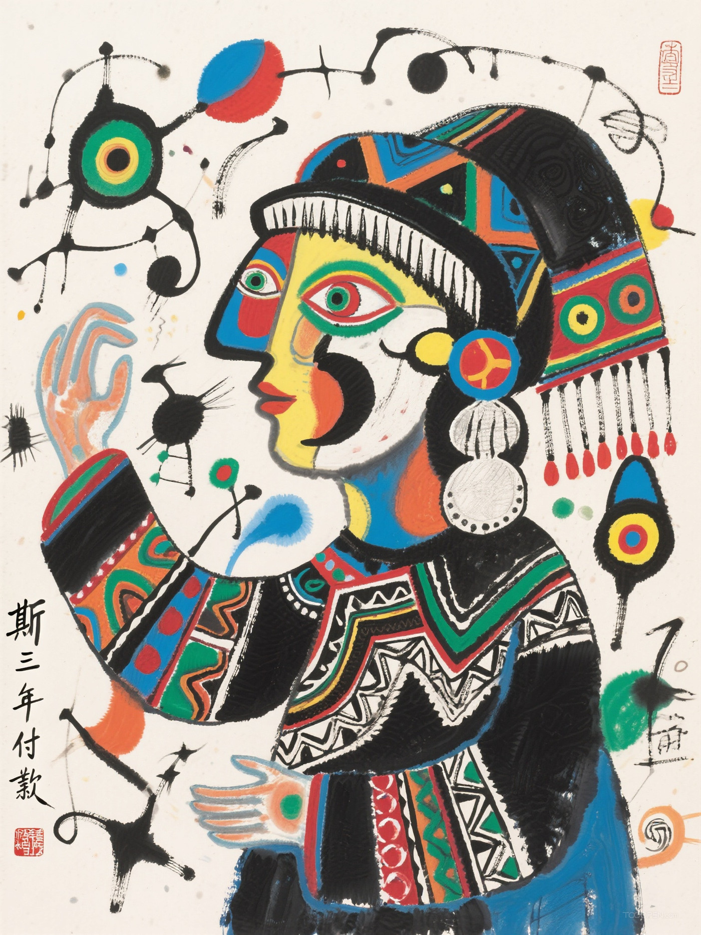 原創(chuàng)中國(guó)風(fēng)水墨人物藝術(shù)作品-03