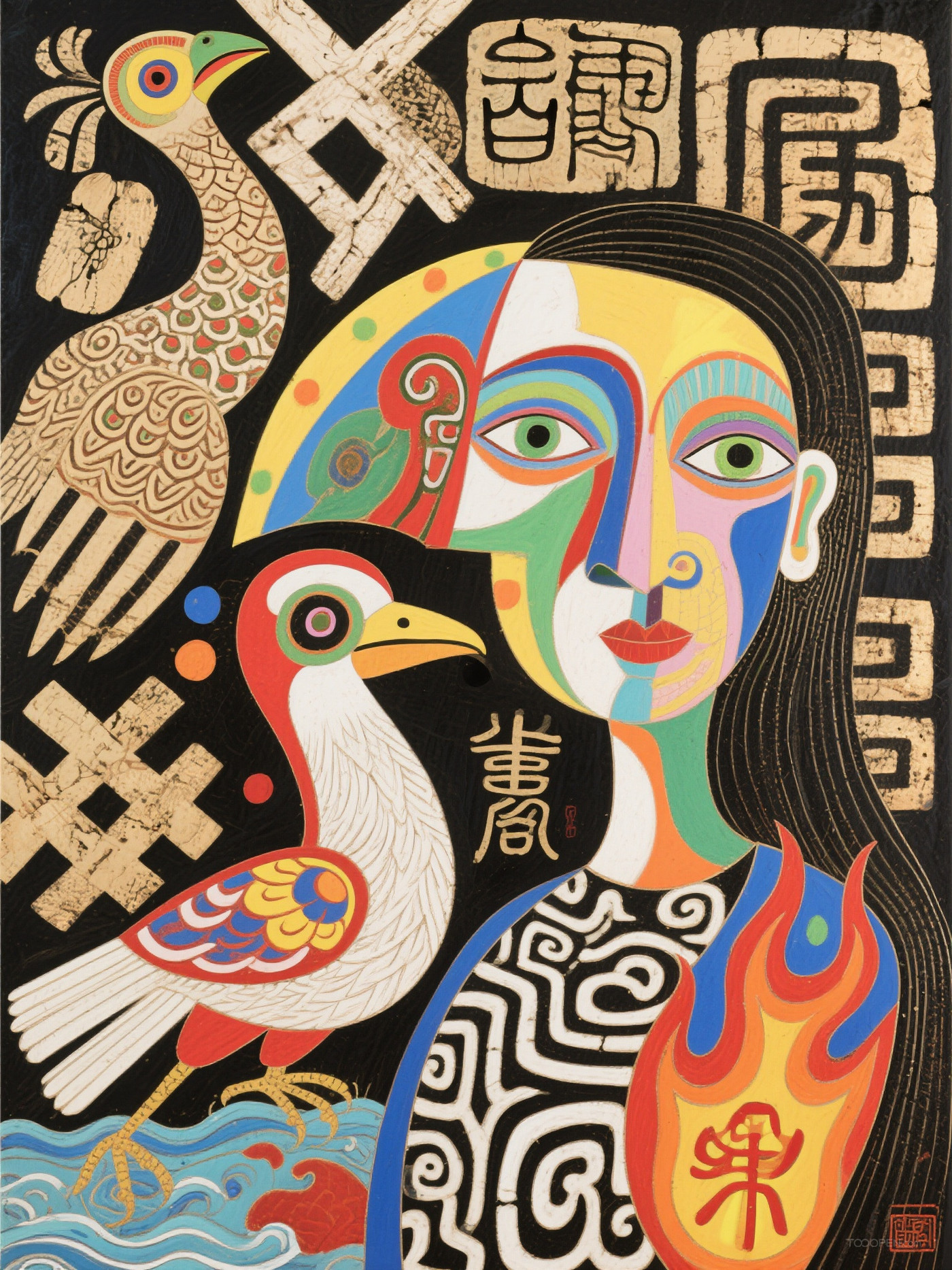 原創(chuàng)中國(guó)風(fēng)水墨人物藝術(shù)作品-06