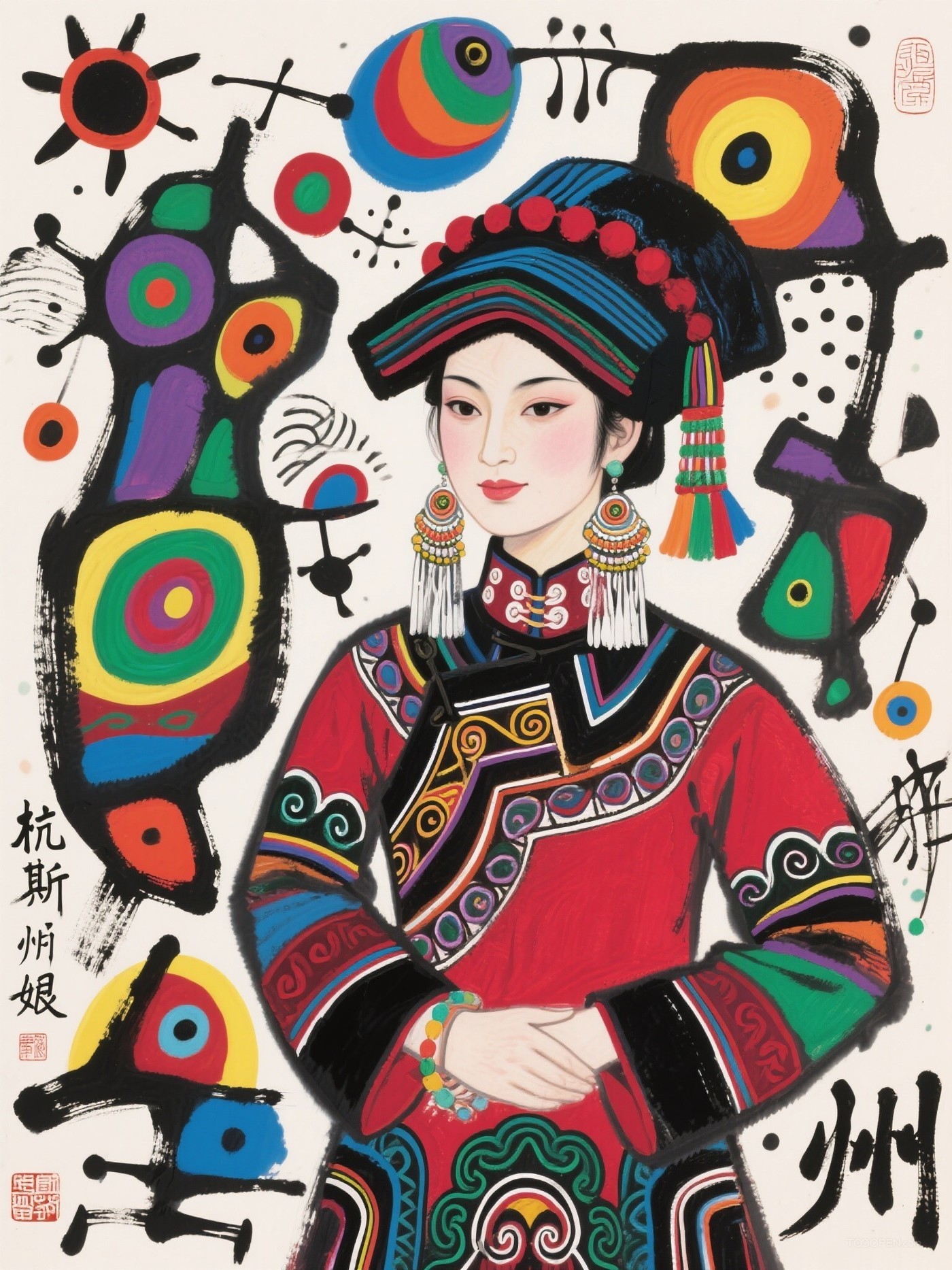 原創(chuàng)中國(guó)風(fēng)水墨人物藝術(shù)作品-14