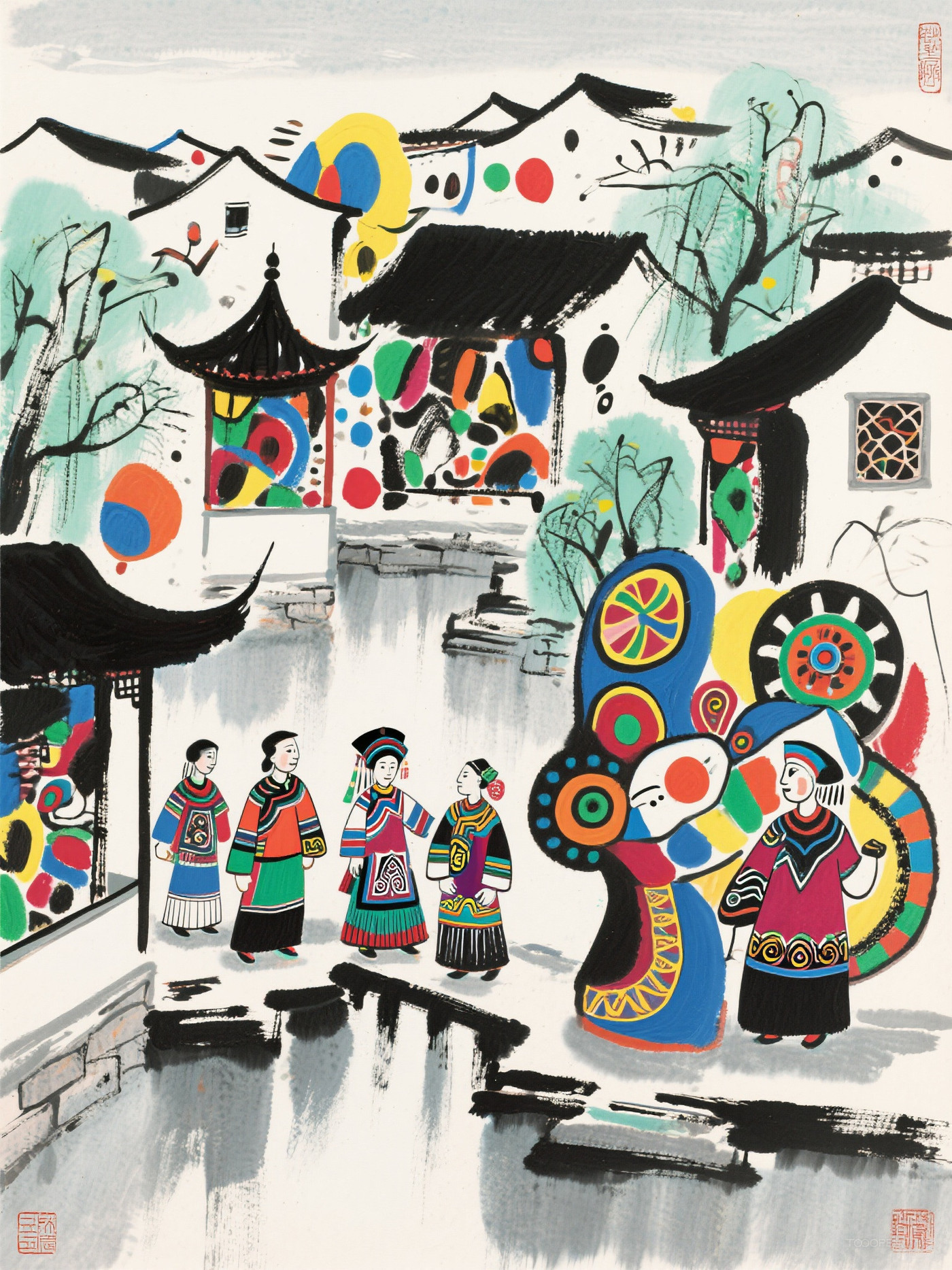 原創(chuàng)中國(guó)風(fēng)水墨人物藝術(shù)作品-17