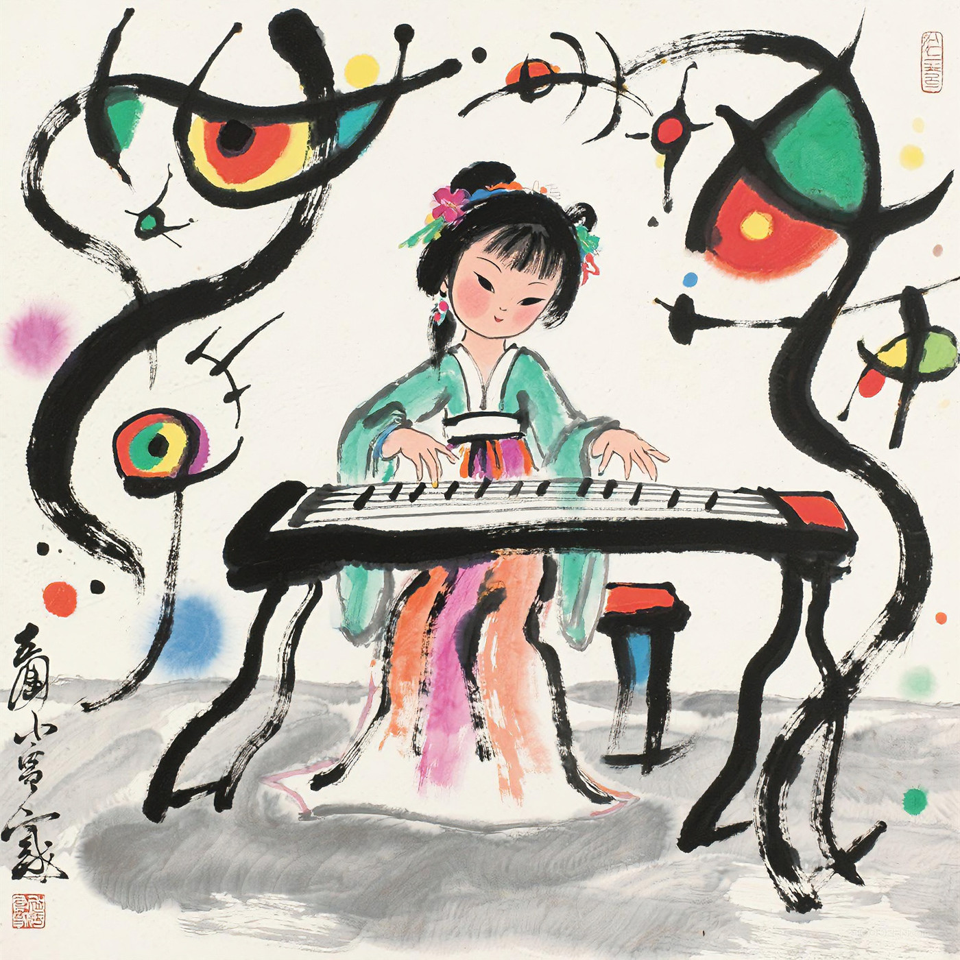 原創(chuàng)中國(guó)風(fēng)水墨人物藝術(shù)作品-21