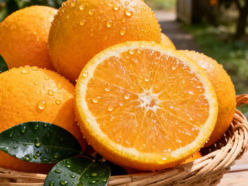 新鲜现摘橙子创意摄影高清美图