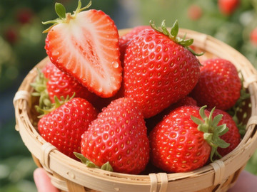 新鲜现摘草莓创意摄影高清美图