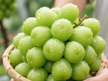 新鲜现摘青提阳光玫瑰创意摄影高清美图