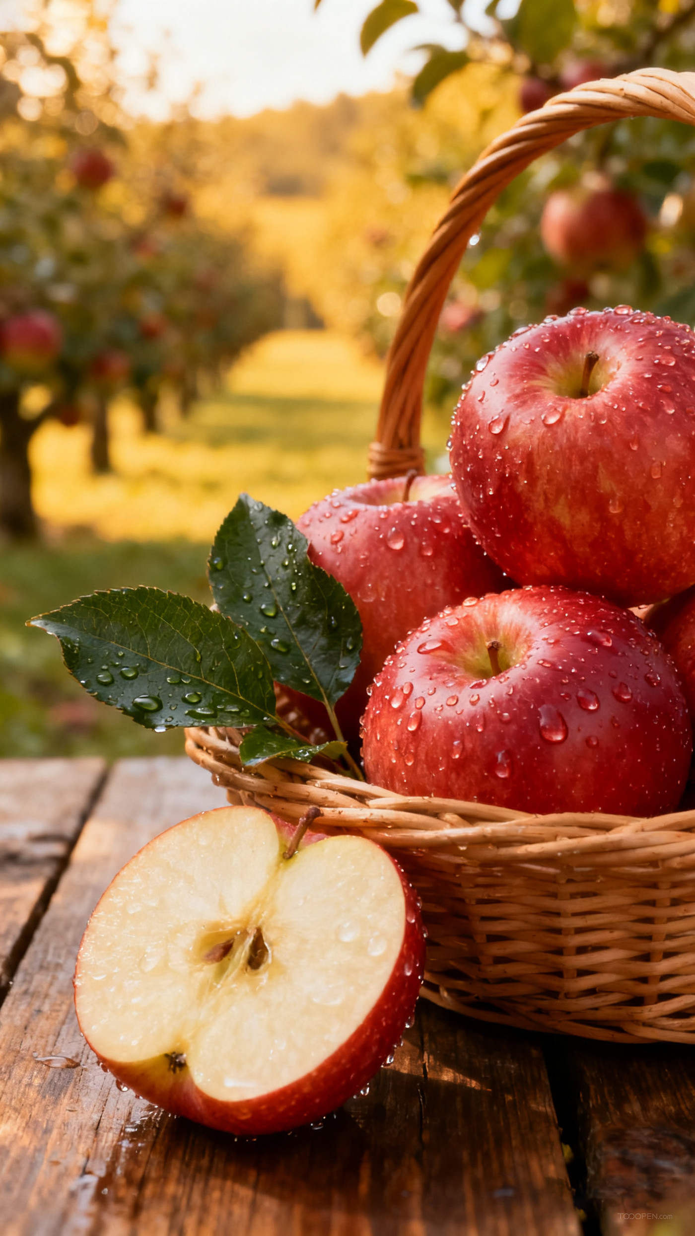 新鲜现摘红苹果创意摄影高清美图-01