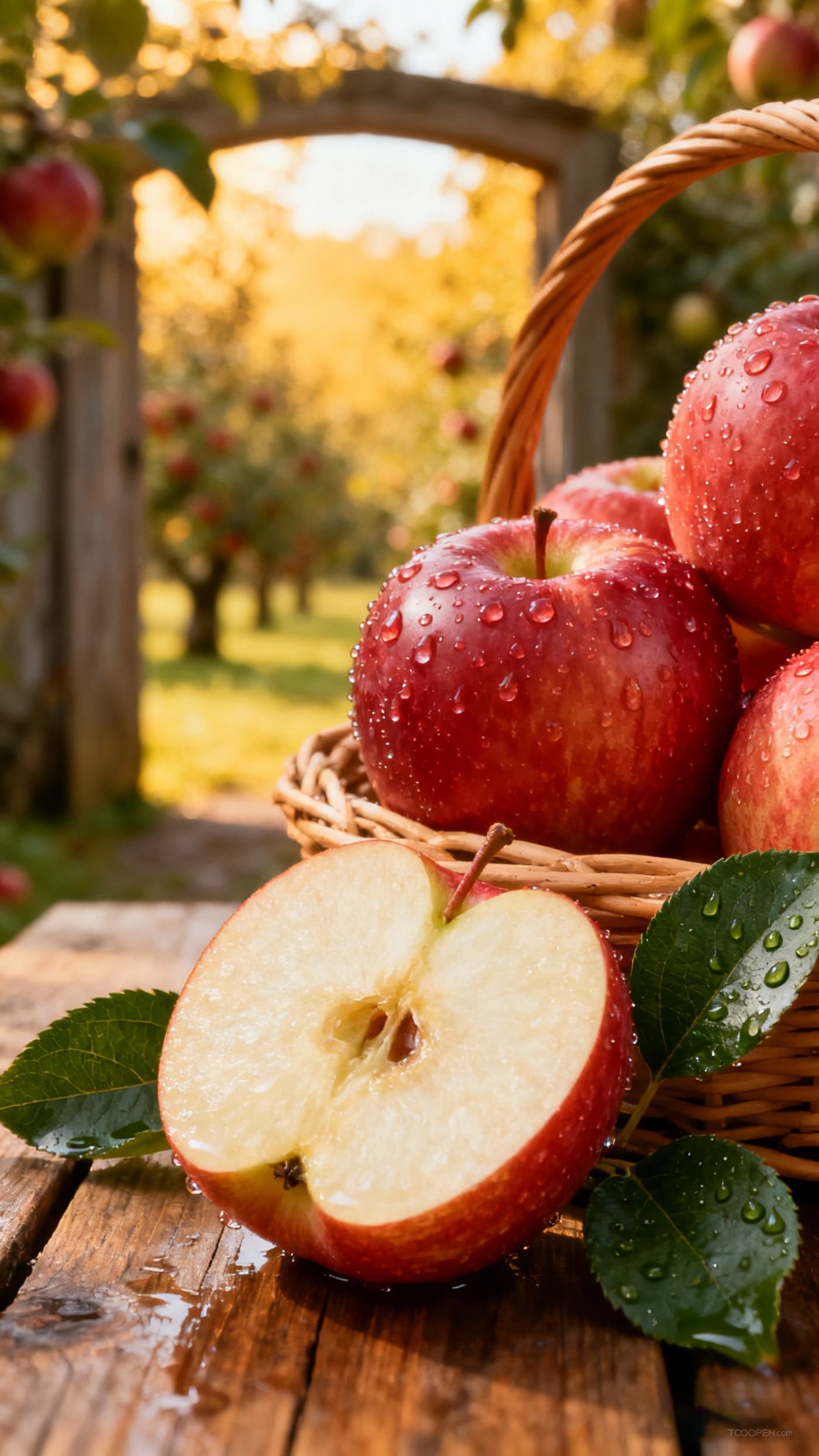 新鲜现摘红苹果创意摄影高清美图-02