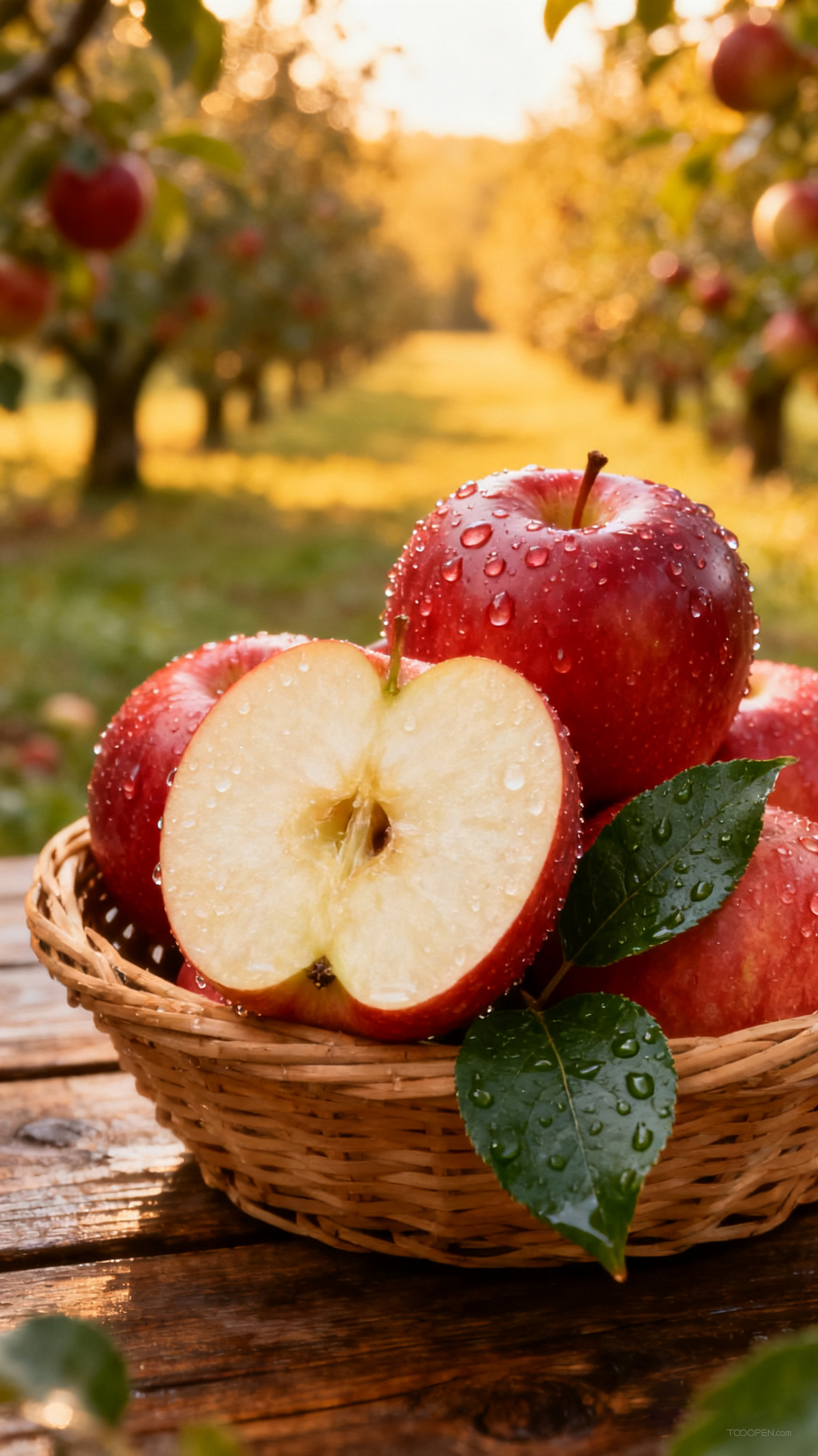 新鲜现摘红苹果创意摄影高清美图-04