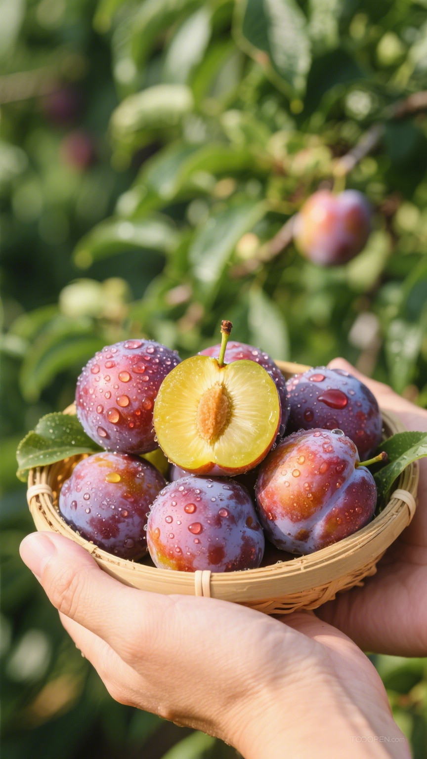 新鲜现摘西梅创意摄影高清美图-04