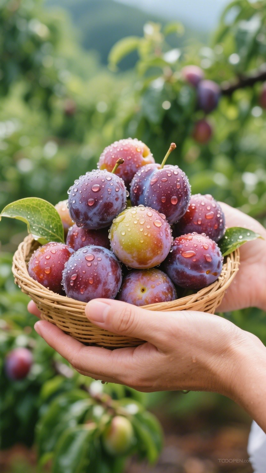 新鲜现摘西梅创意摄影高清美图-05