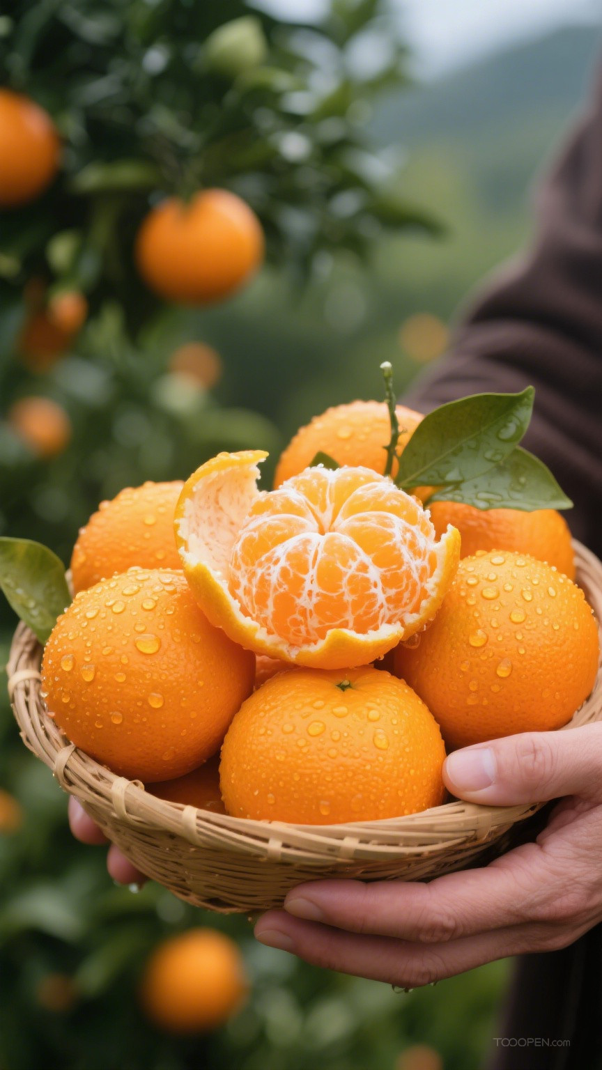 新鲜现摘橘子创意摄影高清美图-01