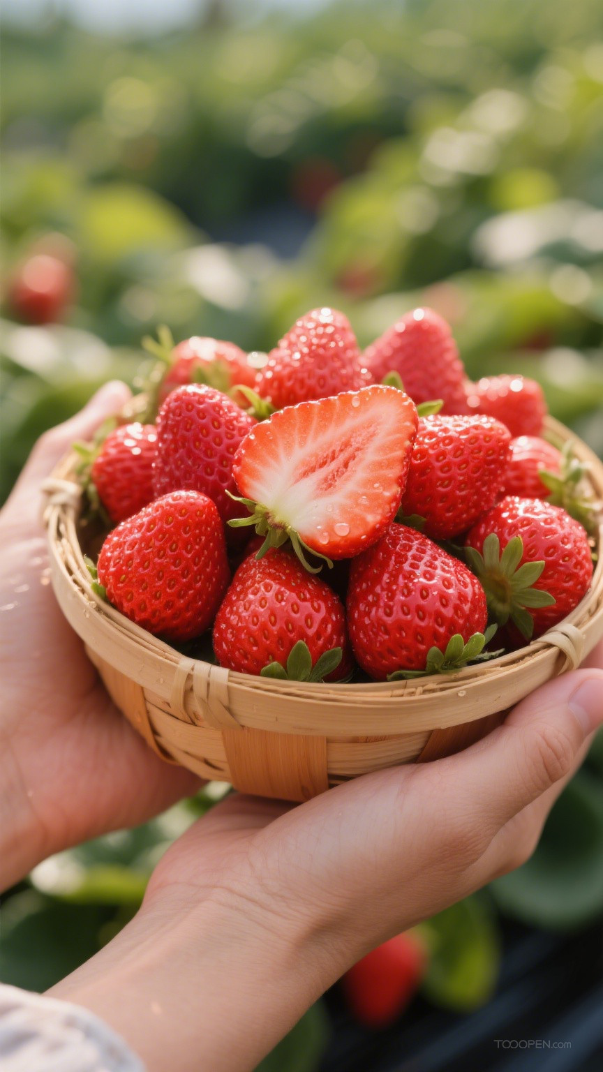 新鲜现摘草莓创意摄影高清美图-02