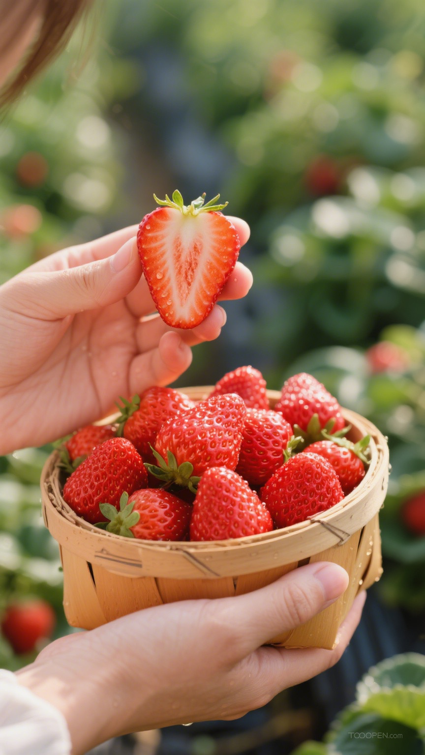 新鲜现摘草莓创意摄影高清美图-03