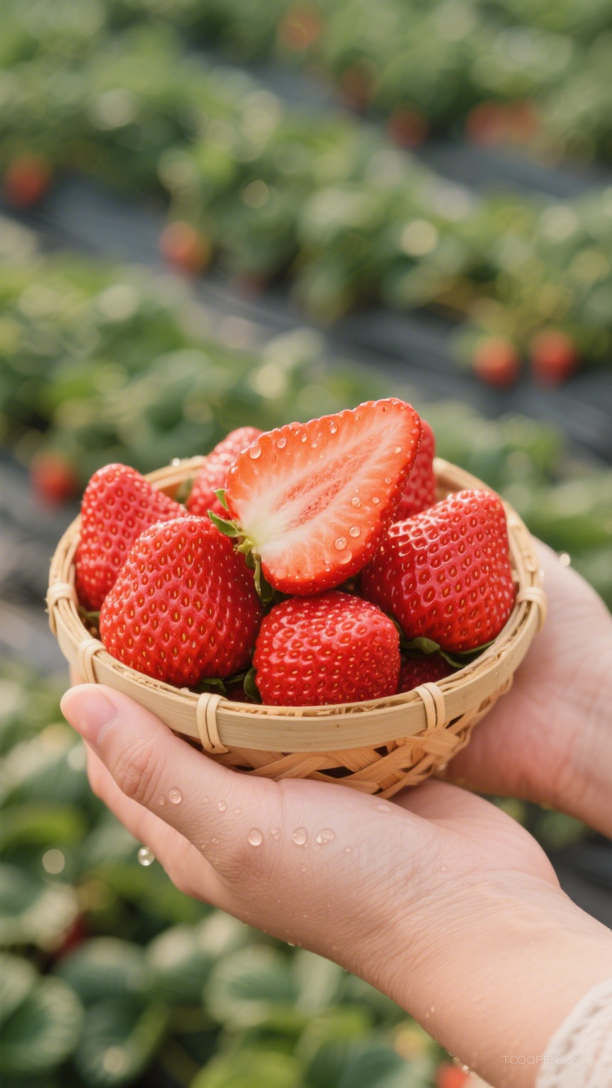 新鲜现摘草莓创意摄影高清美图-04