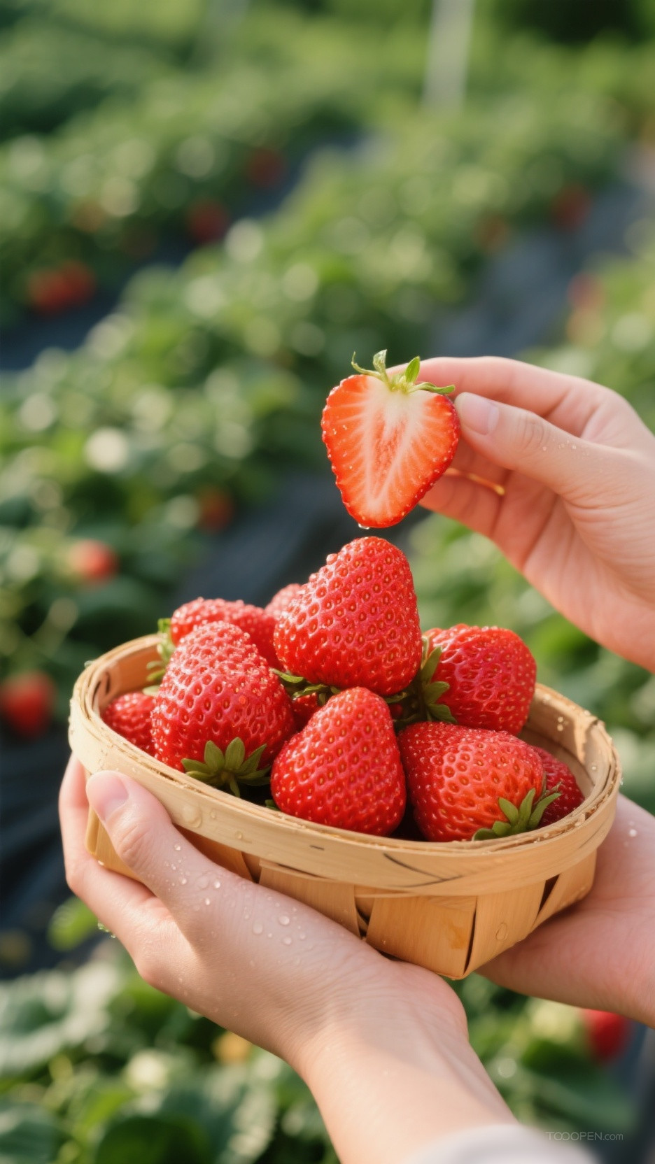 新鲜现摘草莓创意摄影高清美图-12