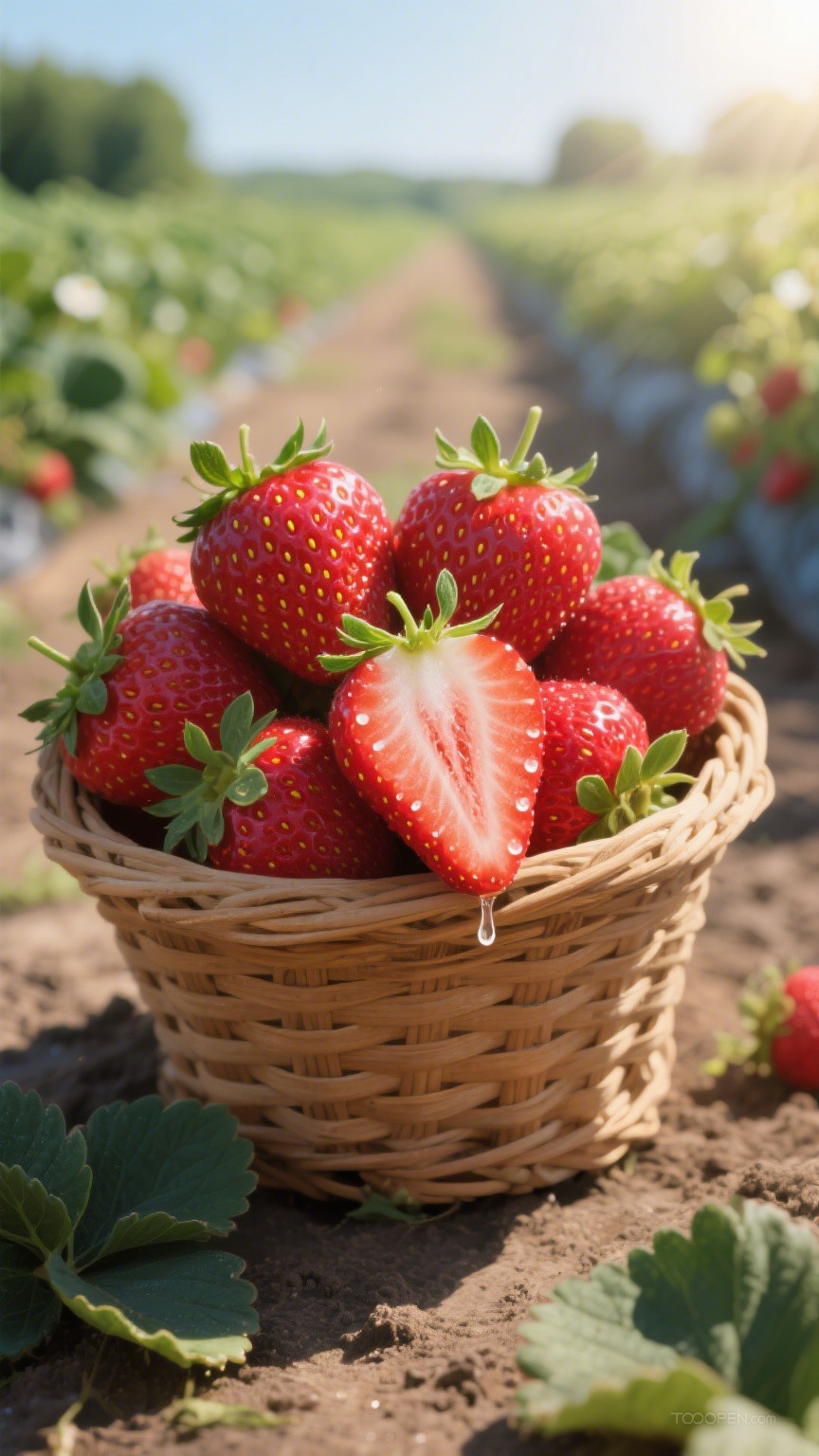 新鲜现摘草莓创意摄影高清美图-15