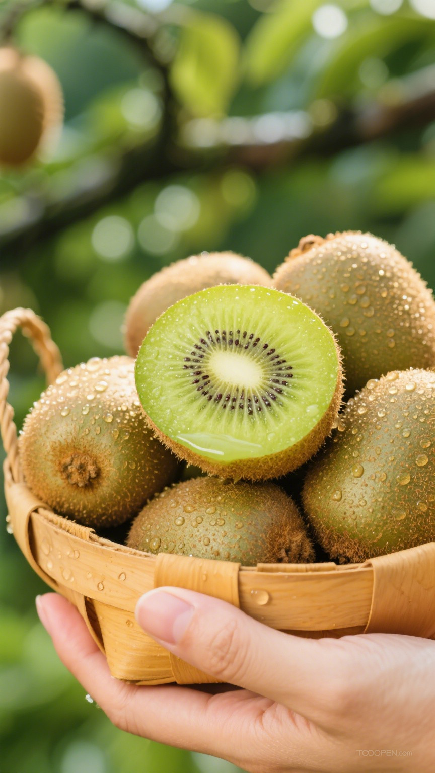 新鲜现摘猕猴桃创意摄影高清美图-01