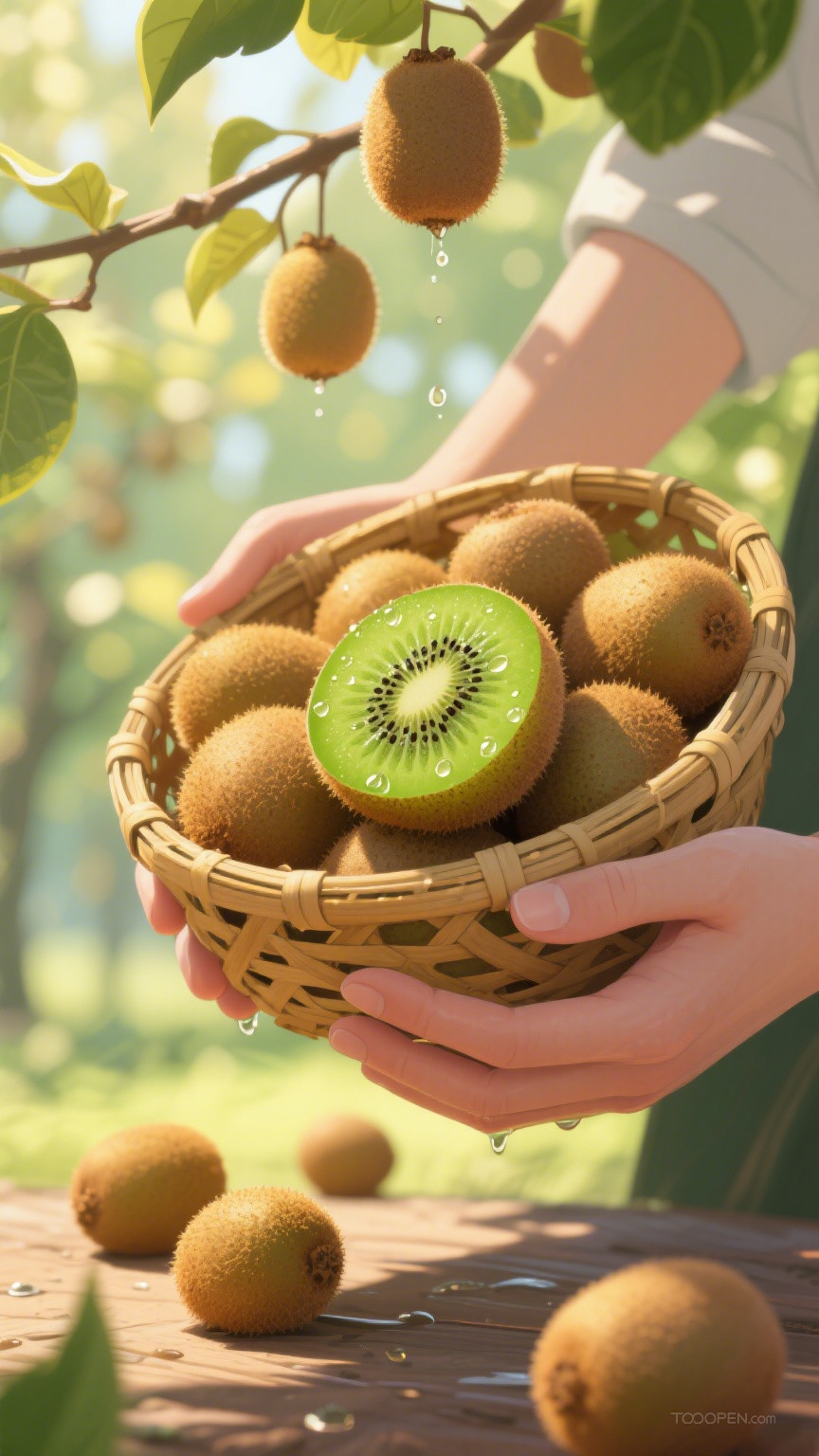 新鲜现摘猕猴桃创意摄影高清美图-03