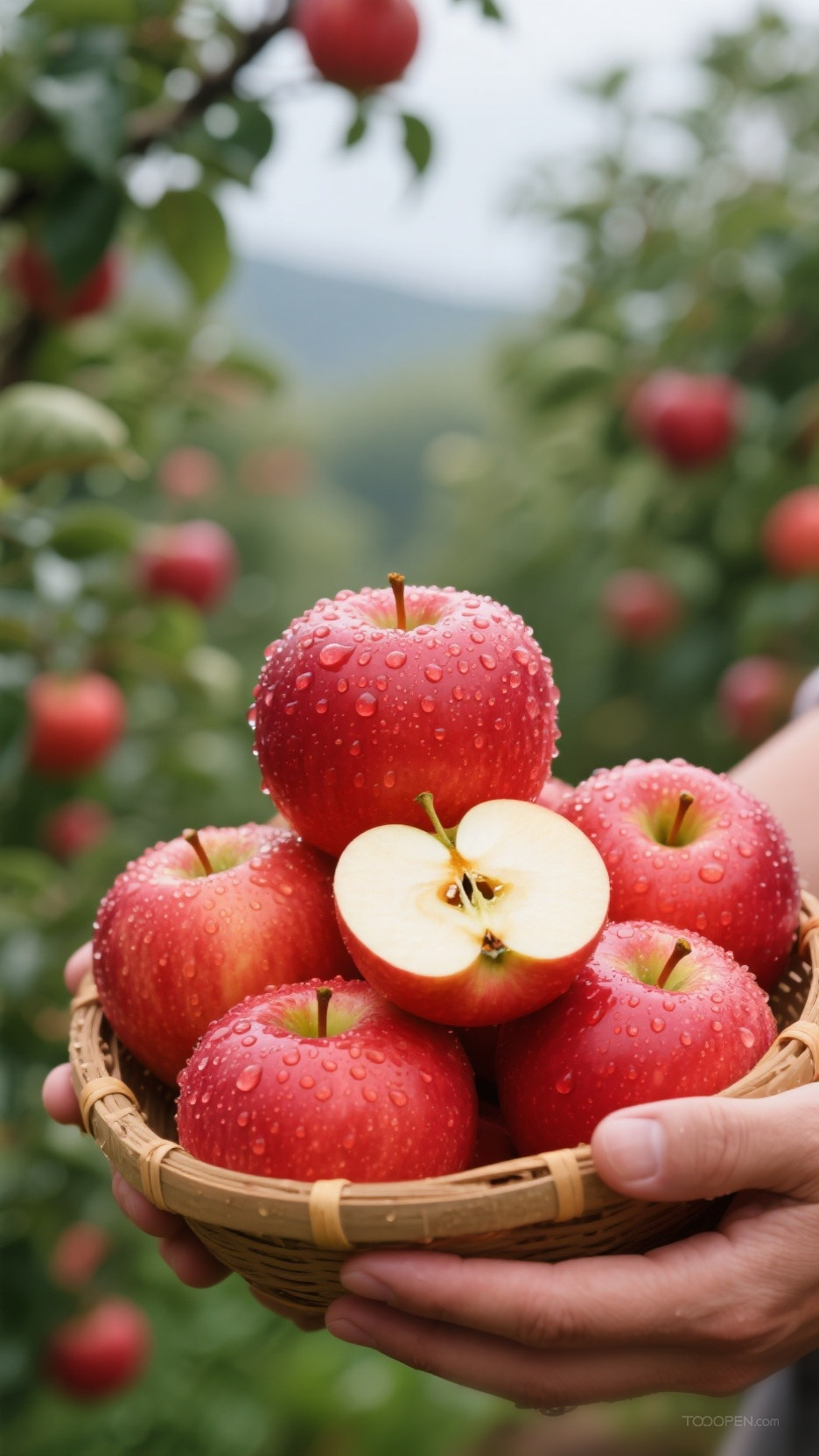 新鲜现摘青苹果红苹果创意摄影高清美图-08