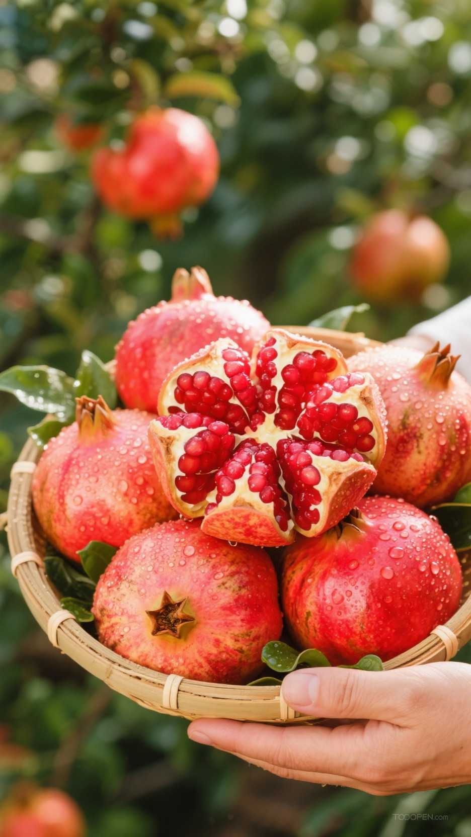 新鲜现摘石榴创意摄影高清美图-01