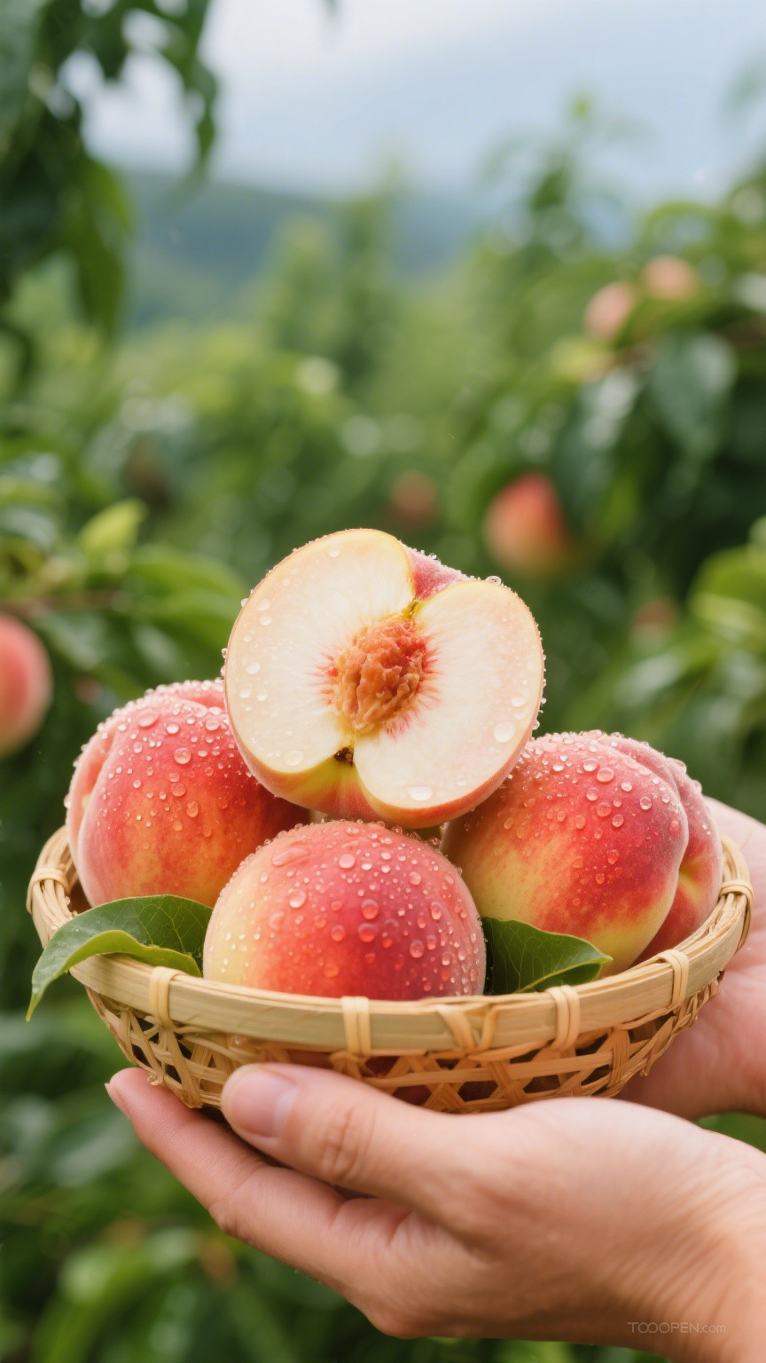 新鲜现摘水蜜桃创意摄影高清美图8张-03