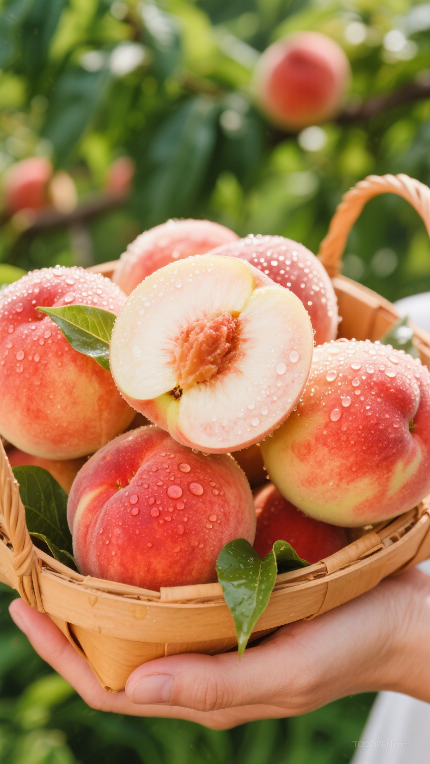 新鲜现摘水蜜桃创意摄影高清美图8张-05