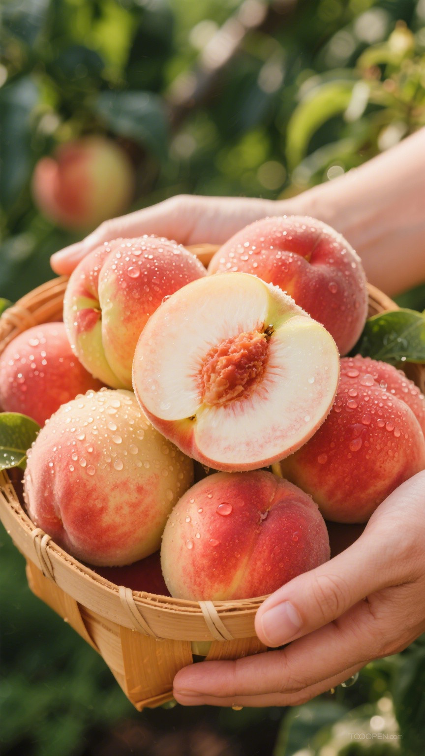 新鲜现摘水蜜桃创意摄影高清美图8张-06