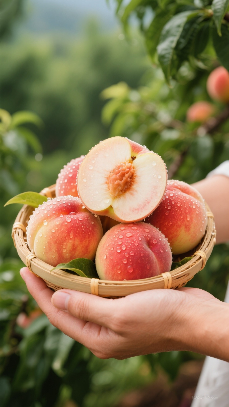 新鲜现摘水蜜桃创意摄影高清美图8张-08