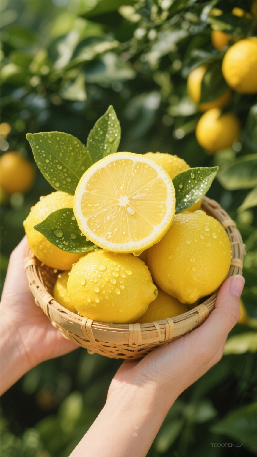 新鲜现摘柠檬创意摄影高清美图-01