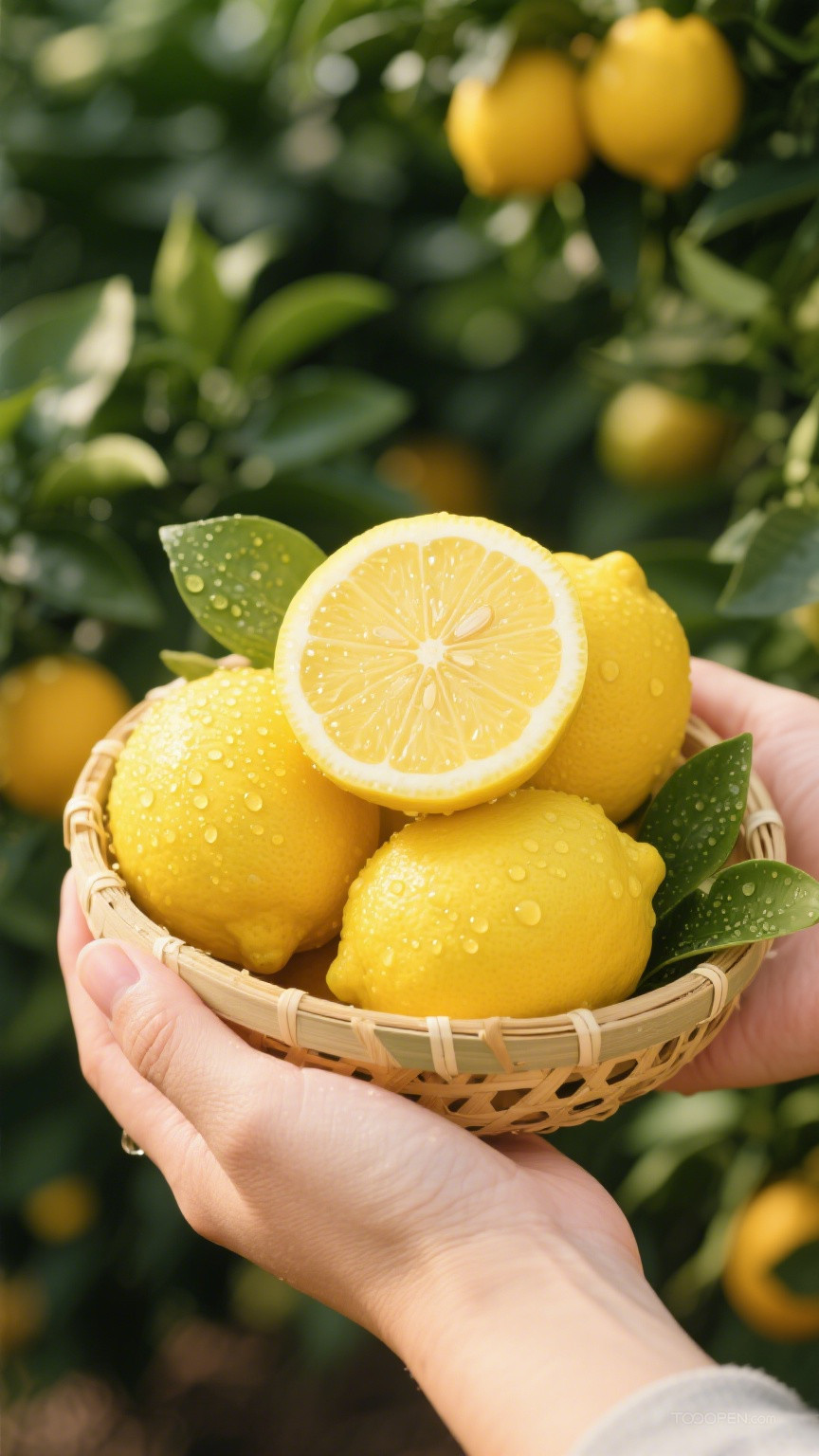 新鲜现摘柠檬创意摄影高清美图-02