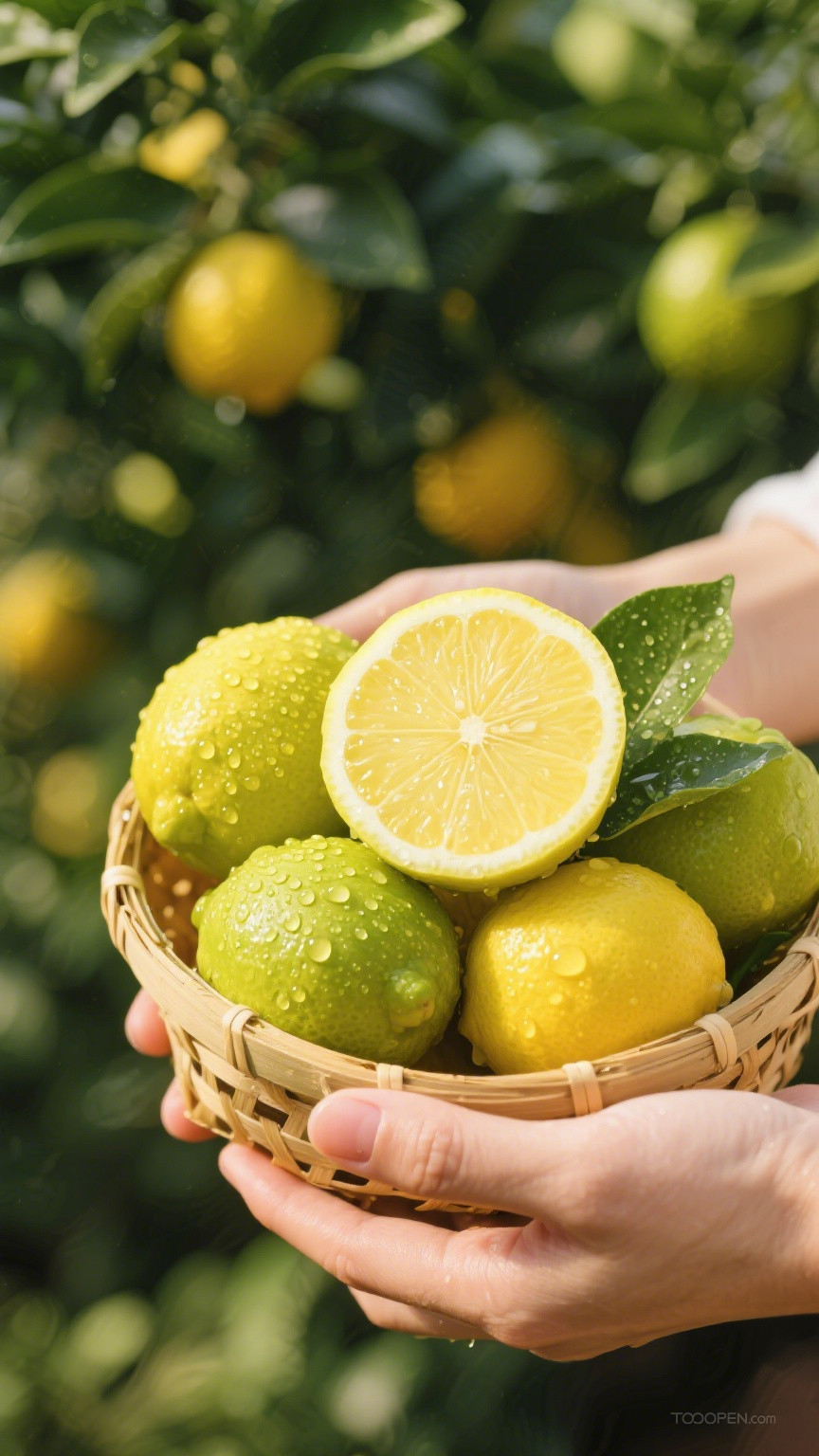 新鲜现摘柠檬创意摄影高清美图-07