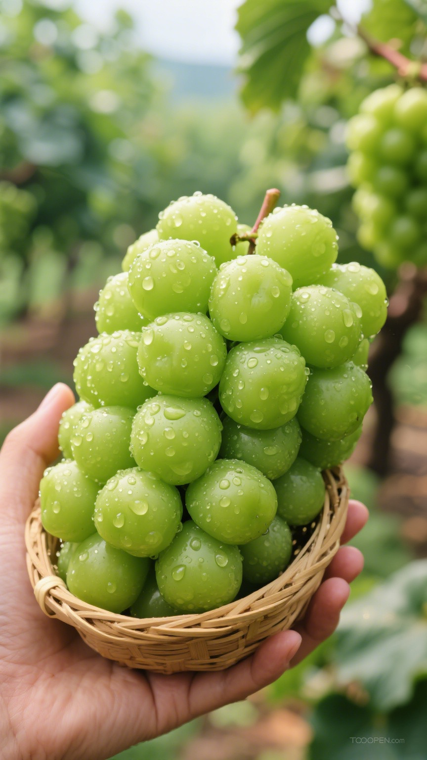 新鲜现摘青提阳光玫瑰创意摄影高清美图-03