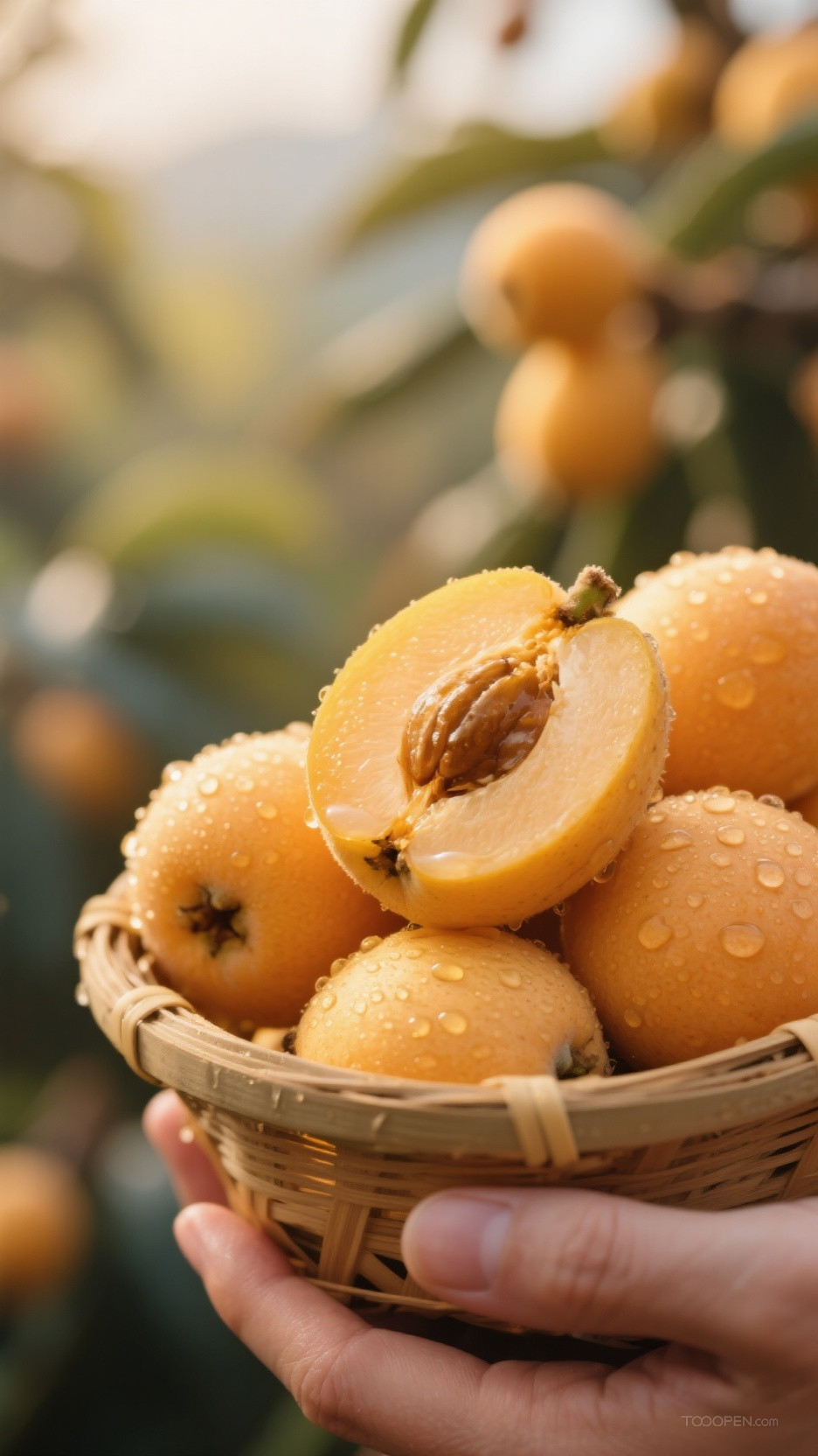 新鲜现摘枇杷创意摄影高清美图-01