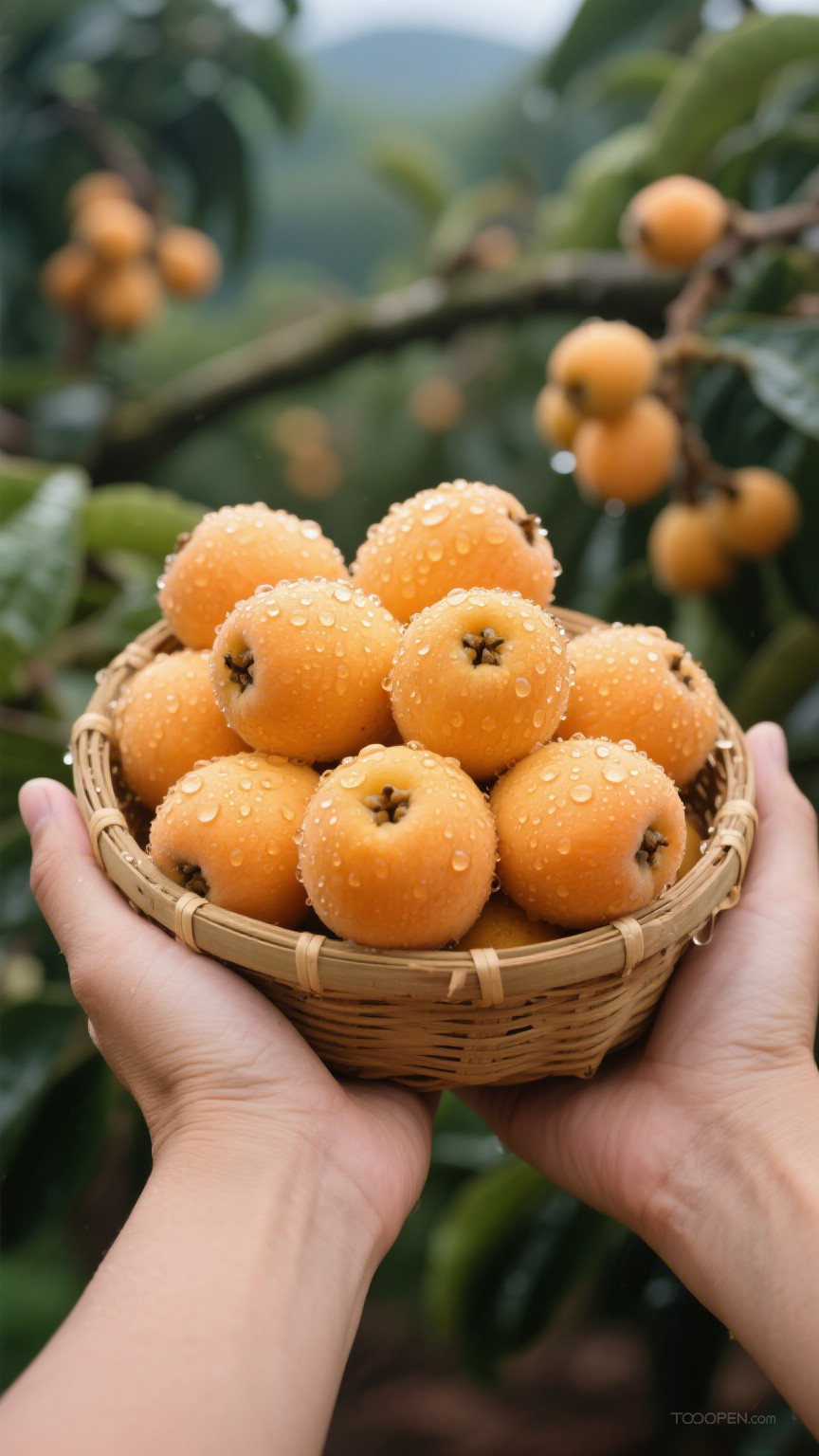 新鲜现摘枇杷创意摄影高清美图-02