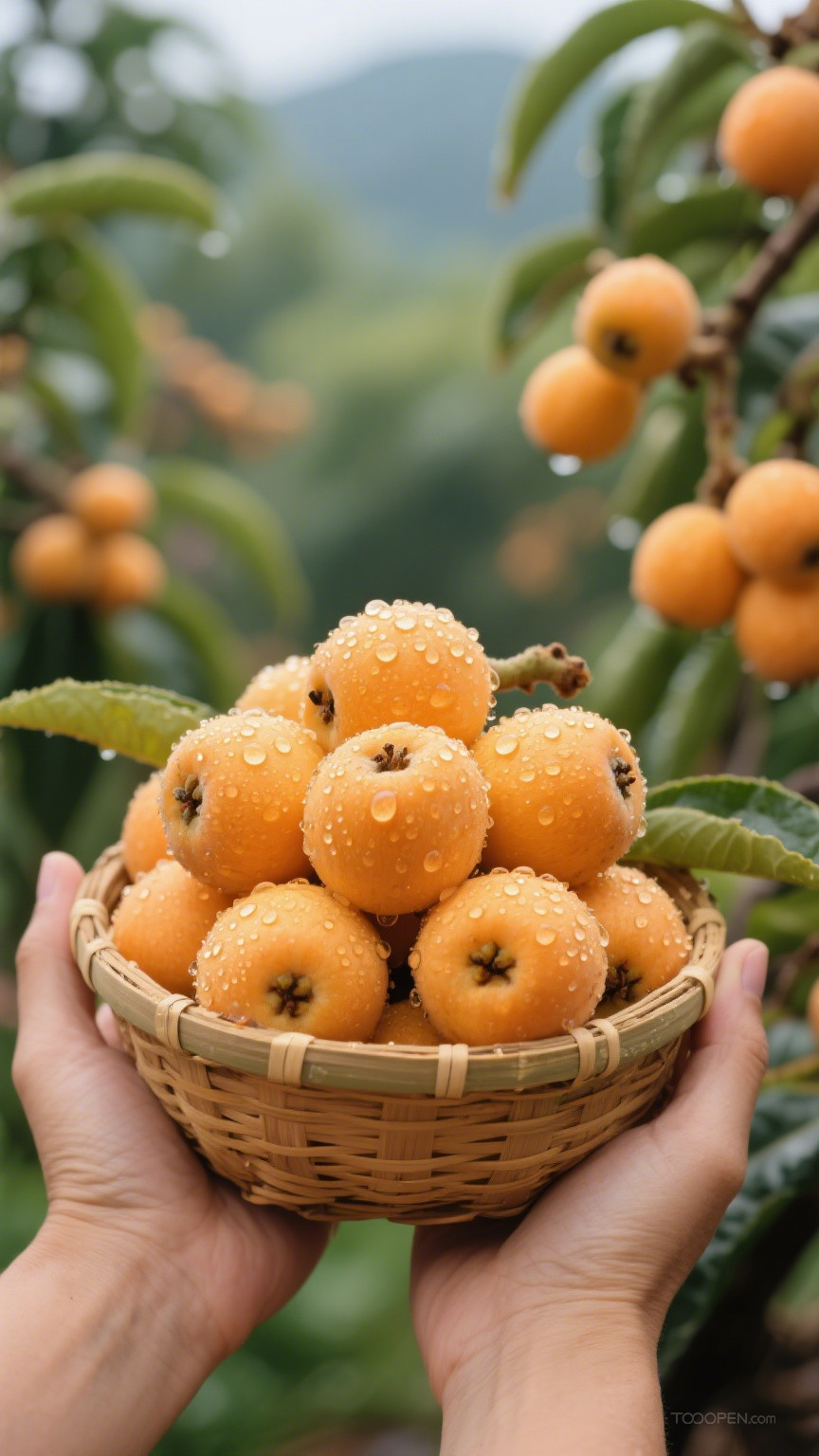 新鲜现摘枇杷创意摄影高清美图-03