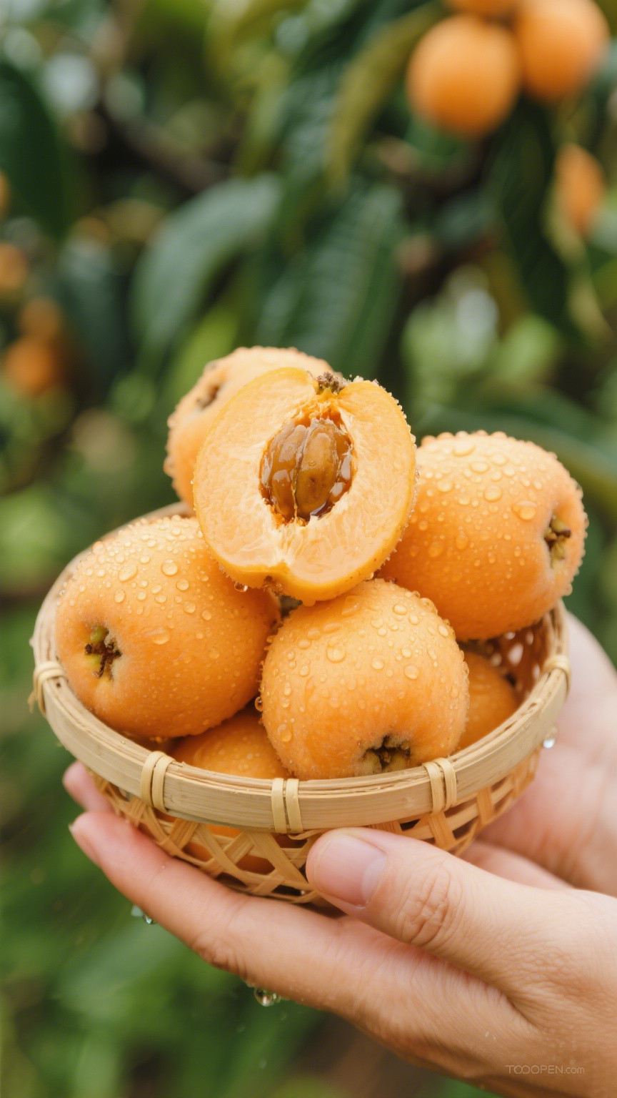 新鲜现摘枇杷创意摄影高清美图-05