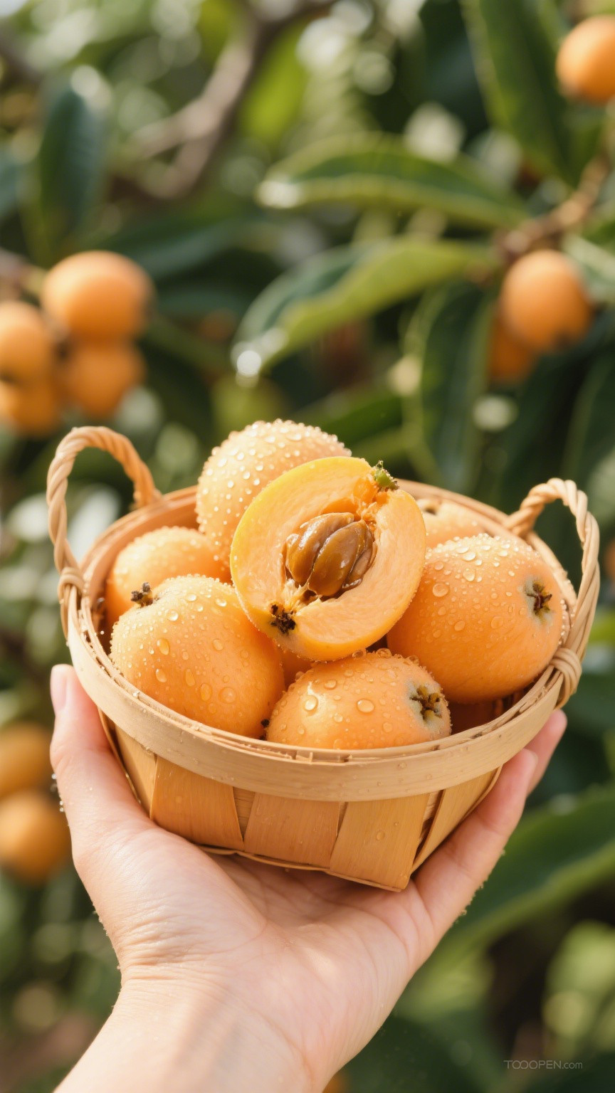 新鲜现摘枇杷创意摄影高清美图-06