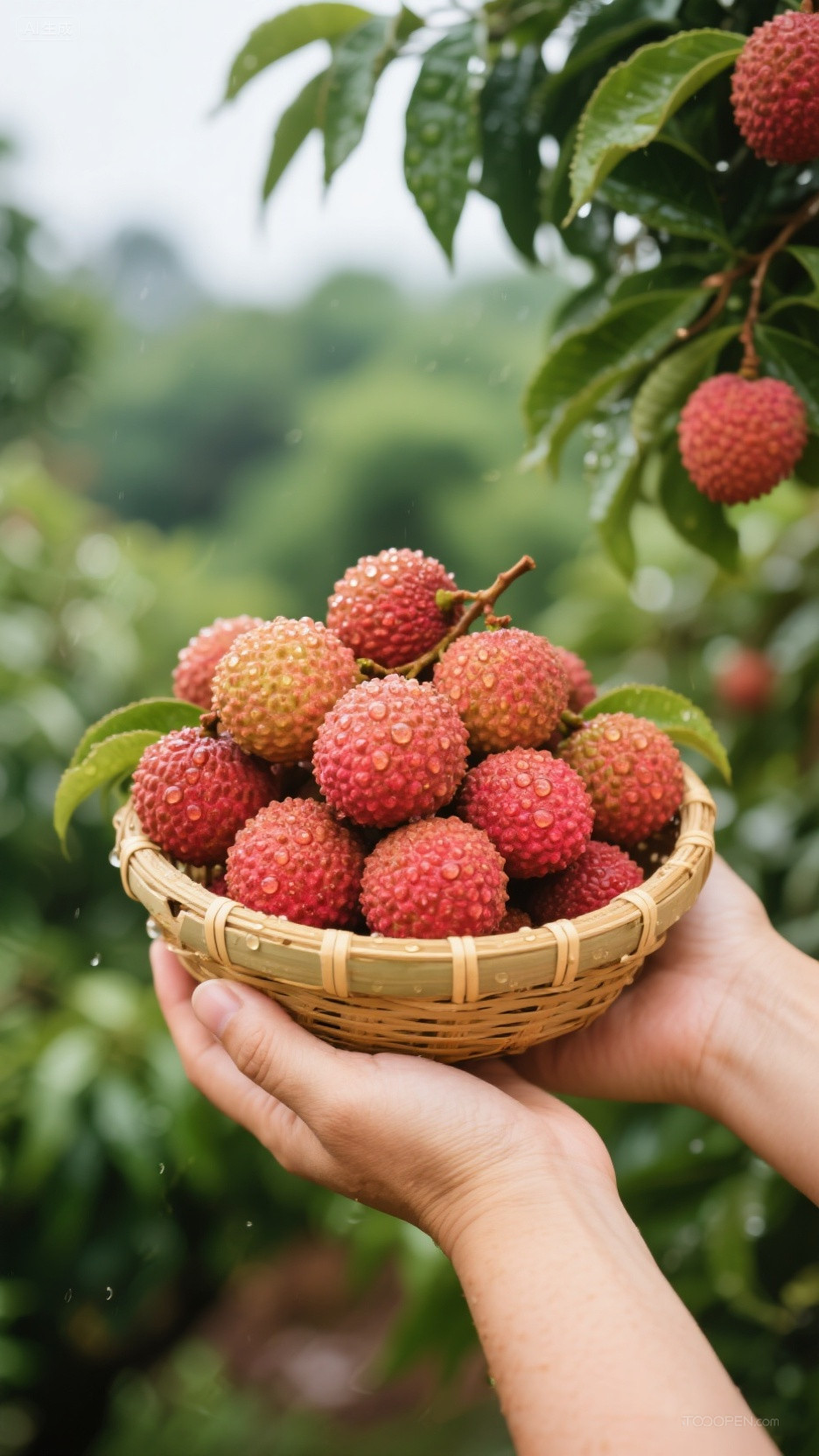 新鲜现摘荔枝创意摄影高清美图-04