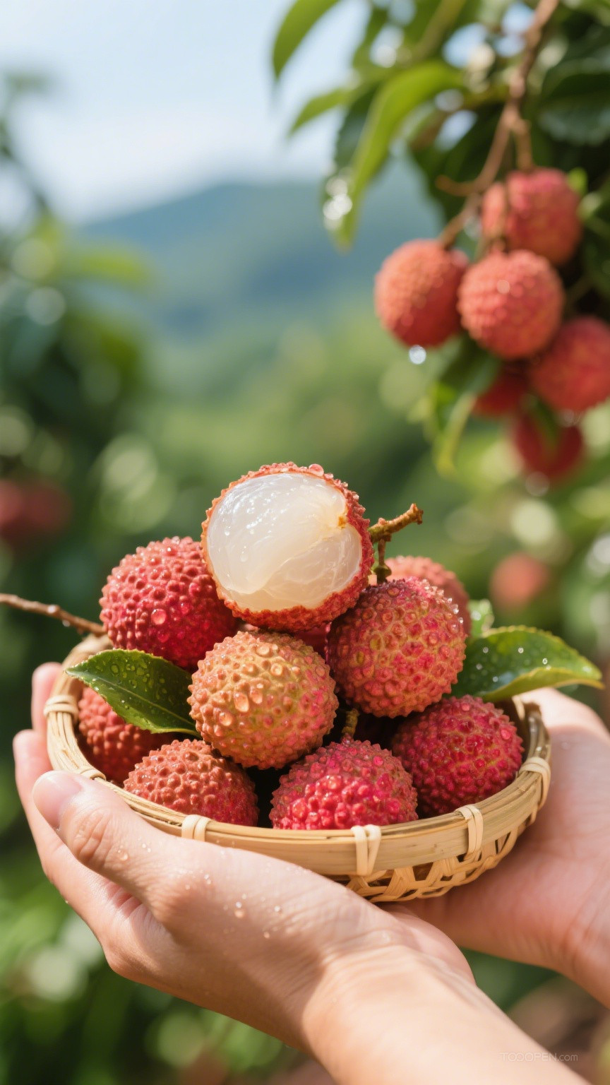 新鲜现摘荔枝创意摄影高清美图-09