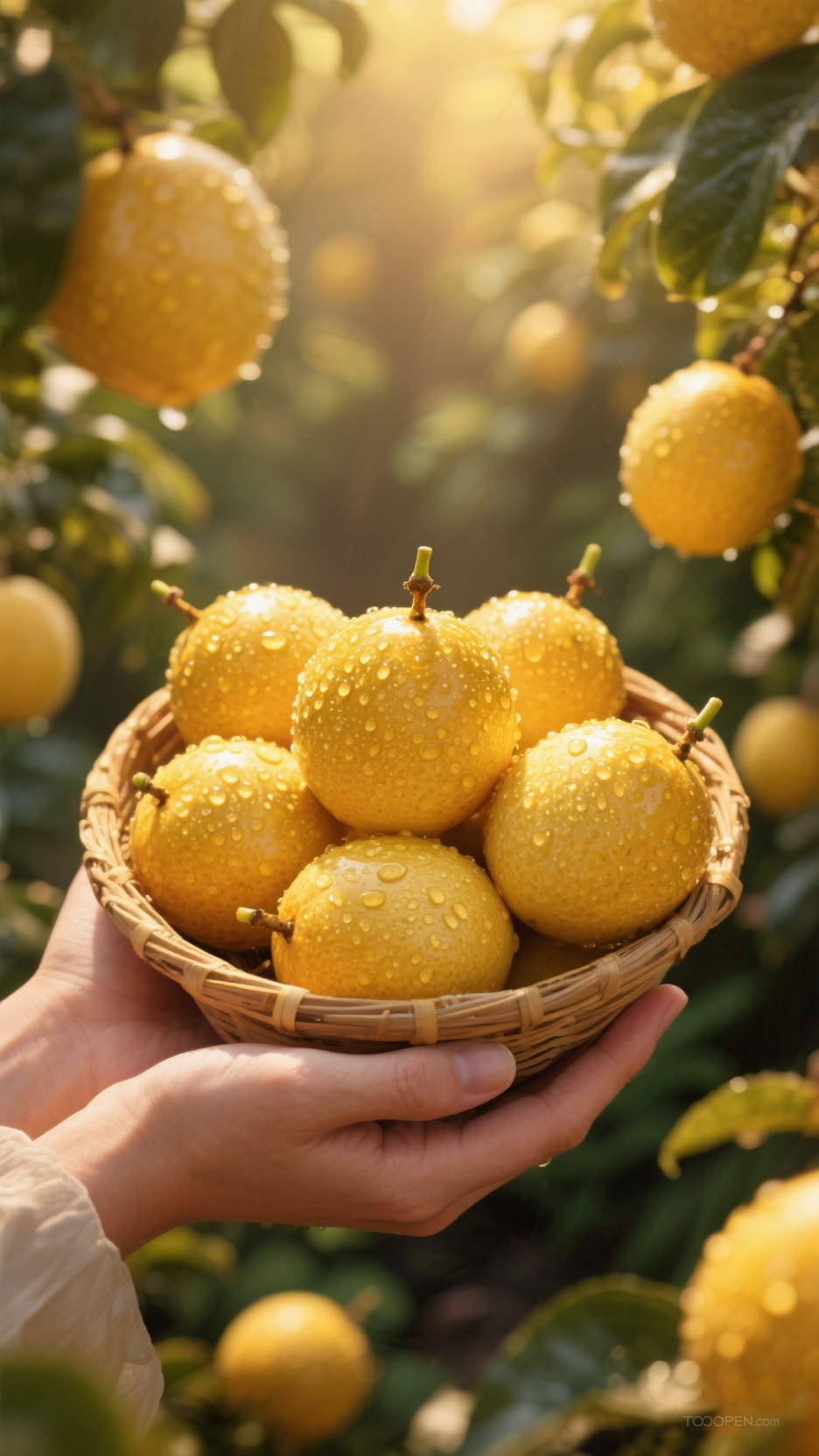 新鲜现摘黄金百香果创意摄影高清美图-08