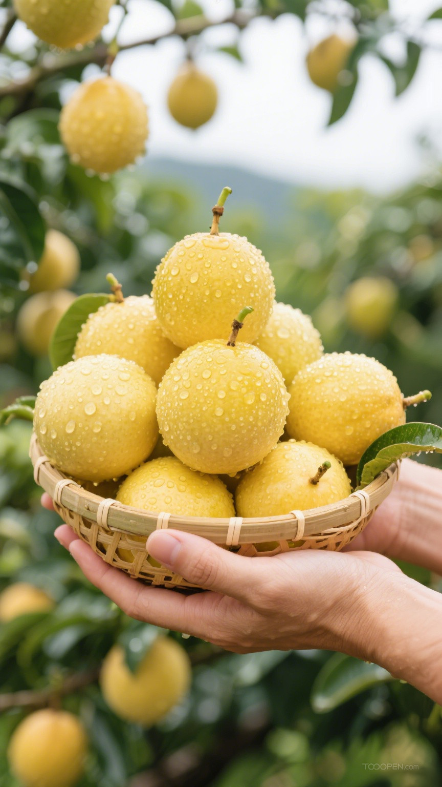 新鲜现摘黄金百香果创意摄影高清美图-09