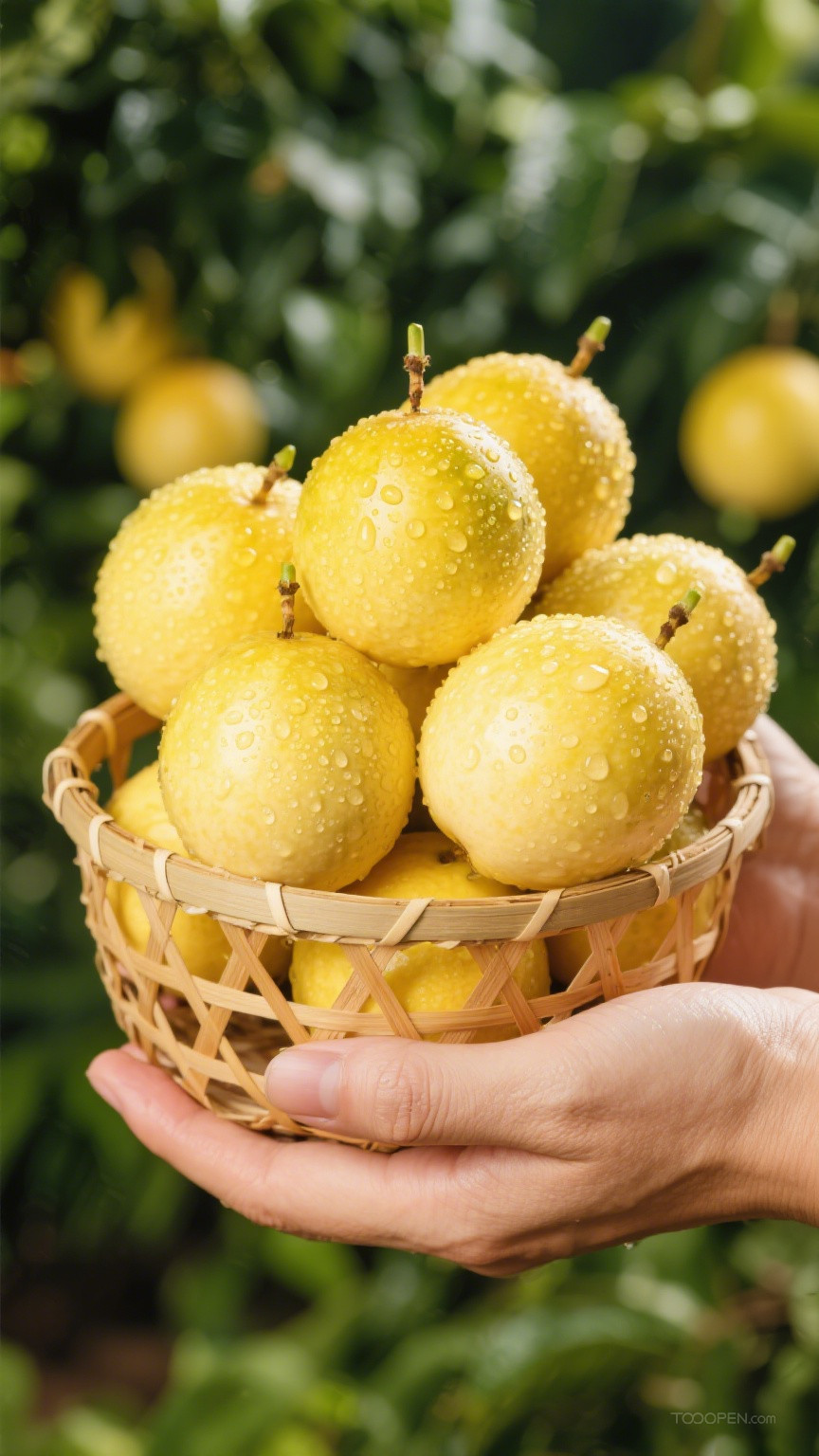 新鲜现摘黄金百香果创意摄影高清美图-16