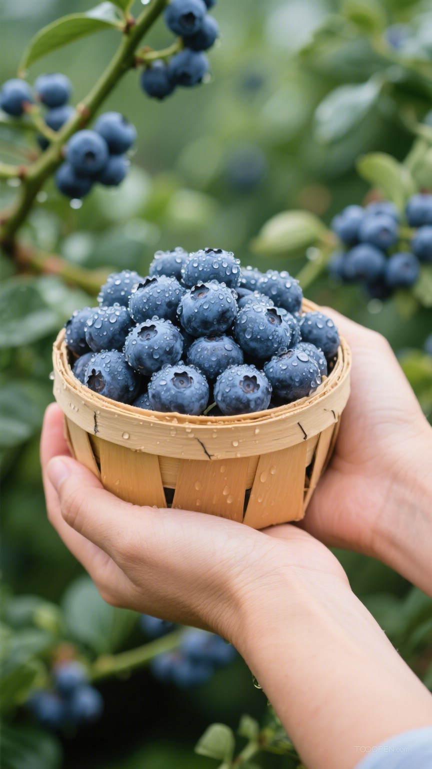 新鲜现摘蓝莓创意摄影高清美图-07