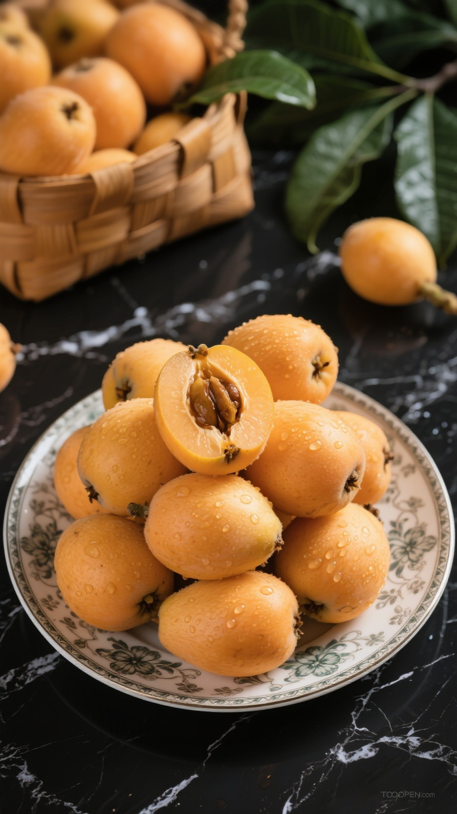 新鲜现摘枇杷创意摄影高清美图-03