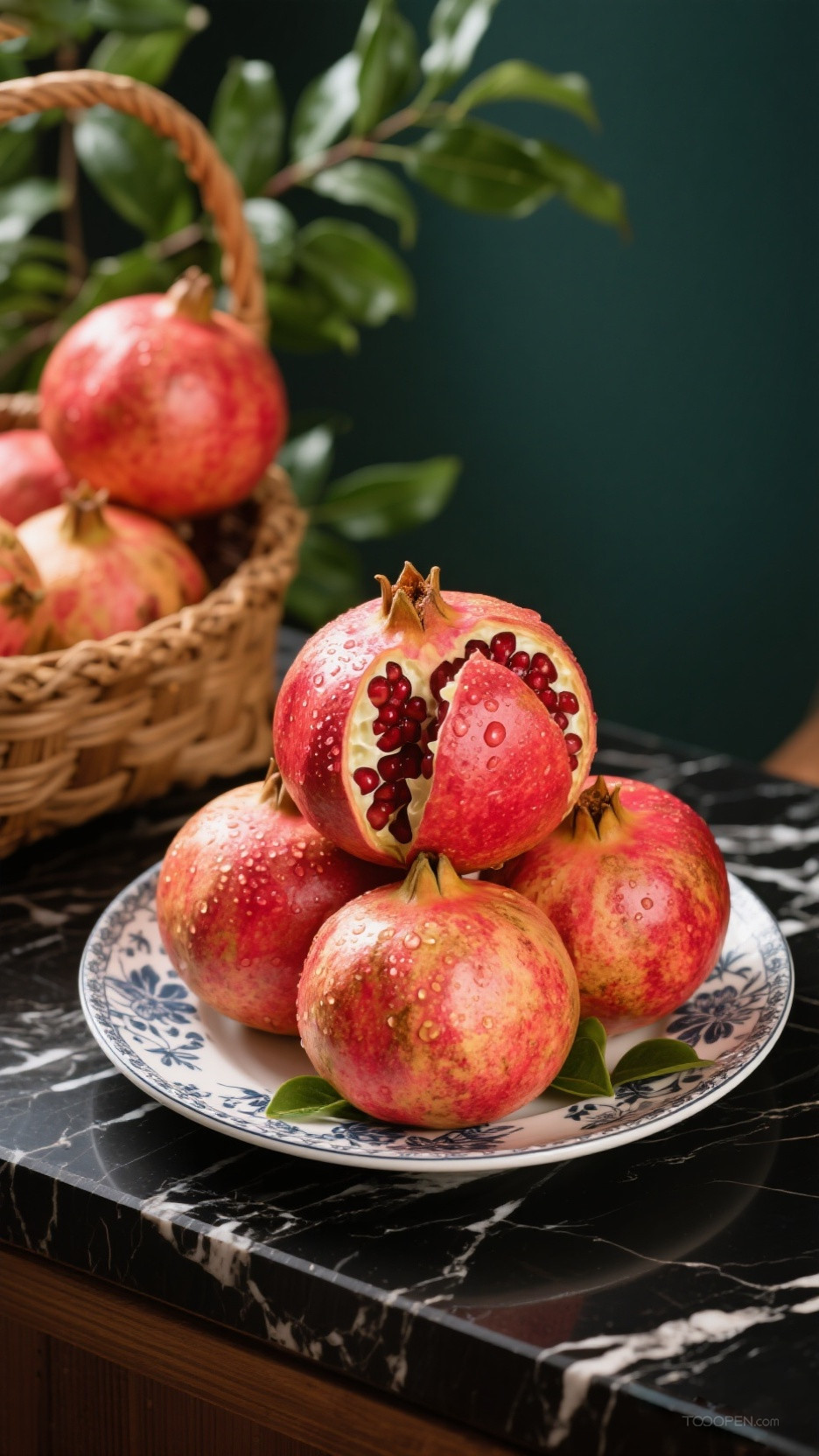 新鲜现摘石榴创意摄影高清美图-01